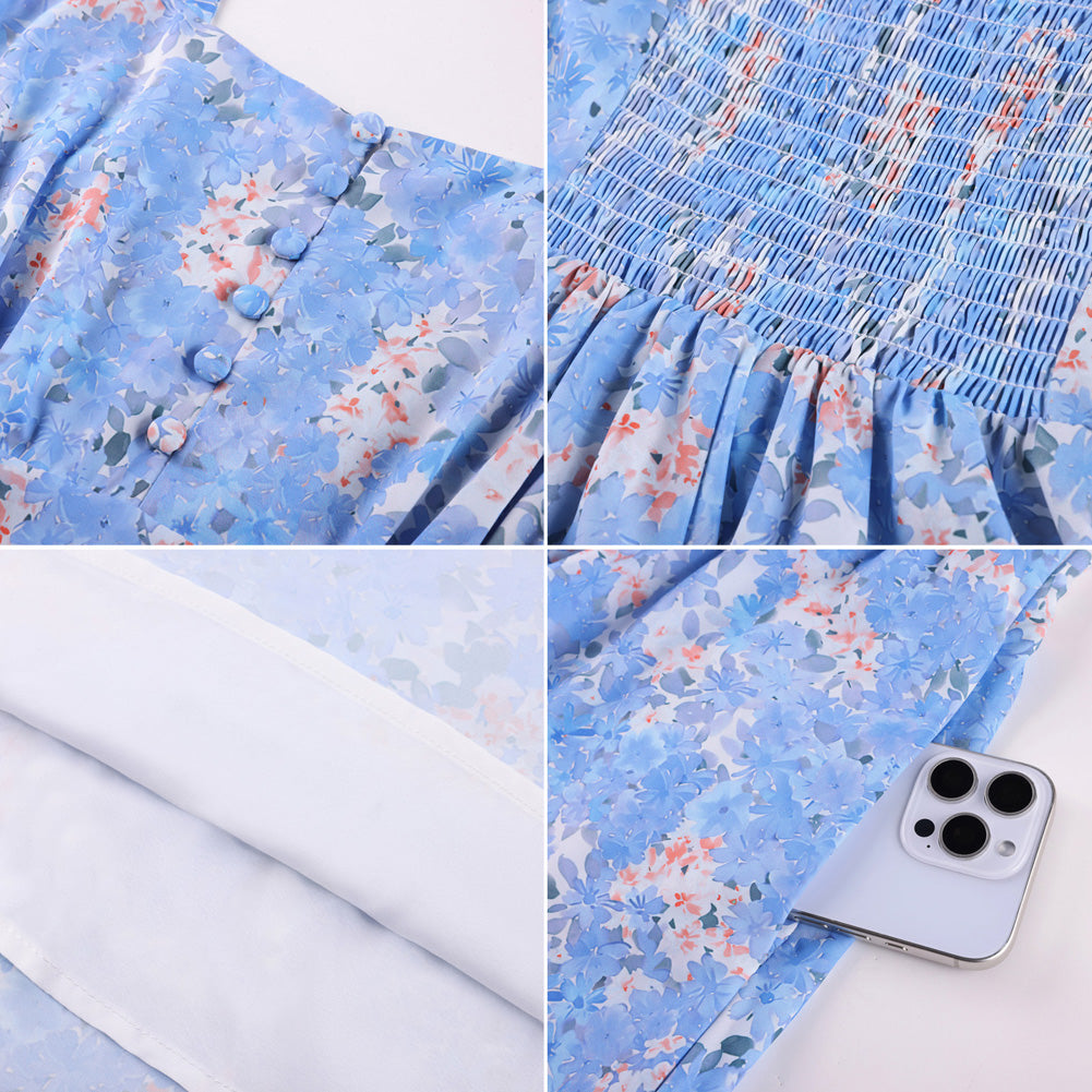 belle poque 2026 Vacation Floral Dress for Women Sundress Midi Flowy Beach Dresses