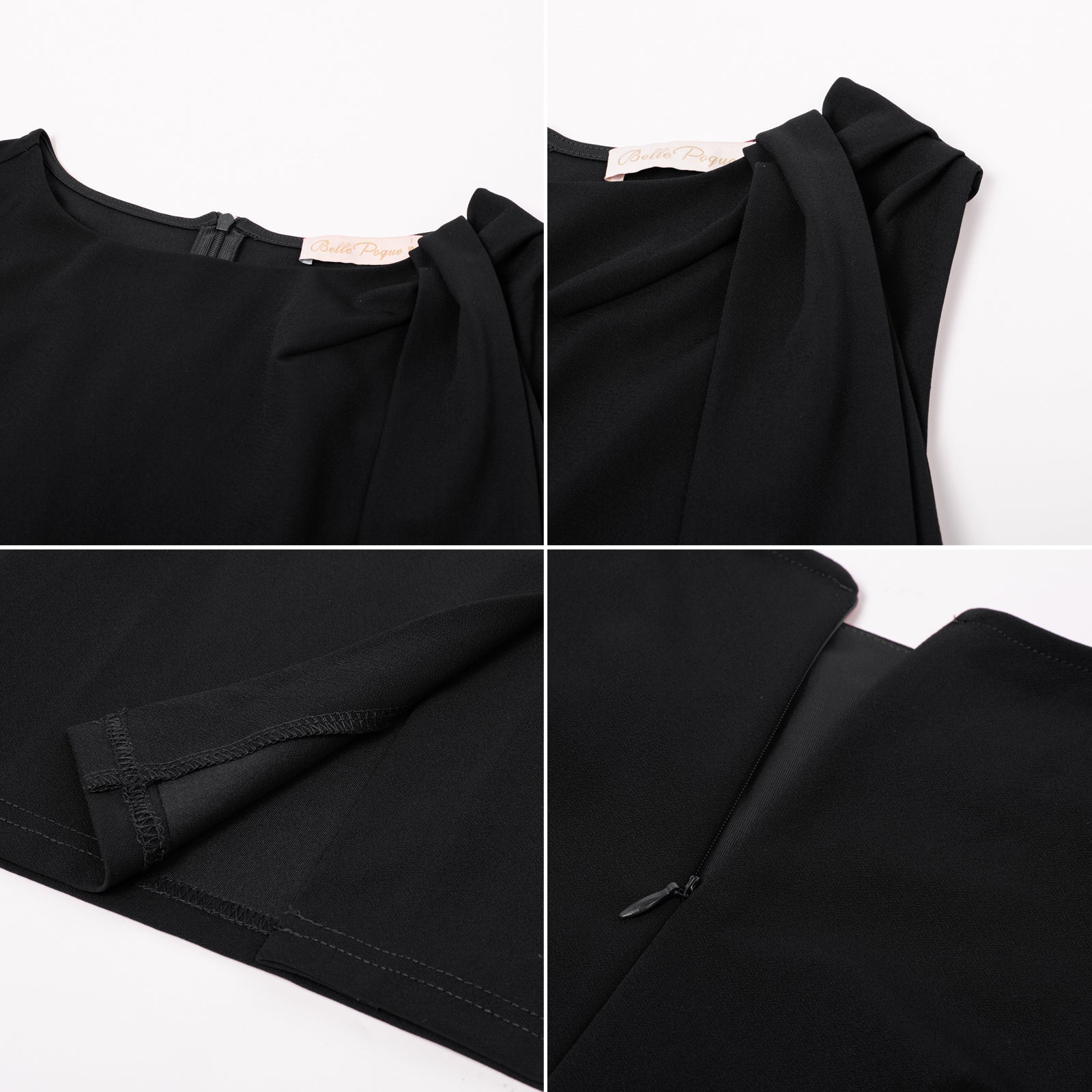 belle poque Seckill Offer⌛Sleeveless Ruched Bodycon Dress with Tie Shoulder Business Cocktail Party Wedding Guest Dress