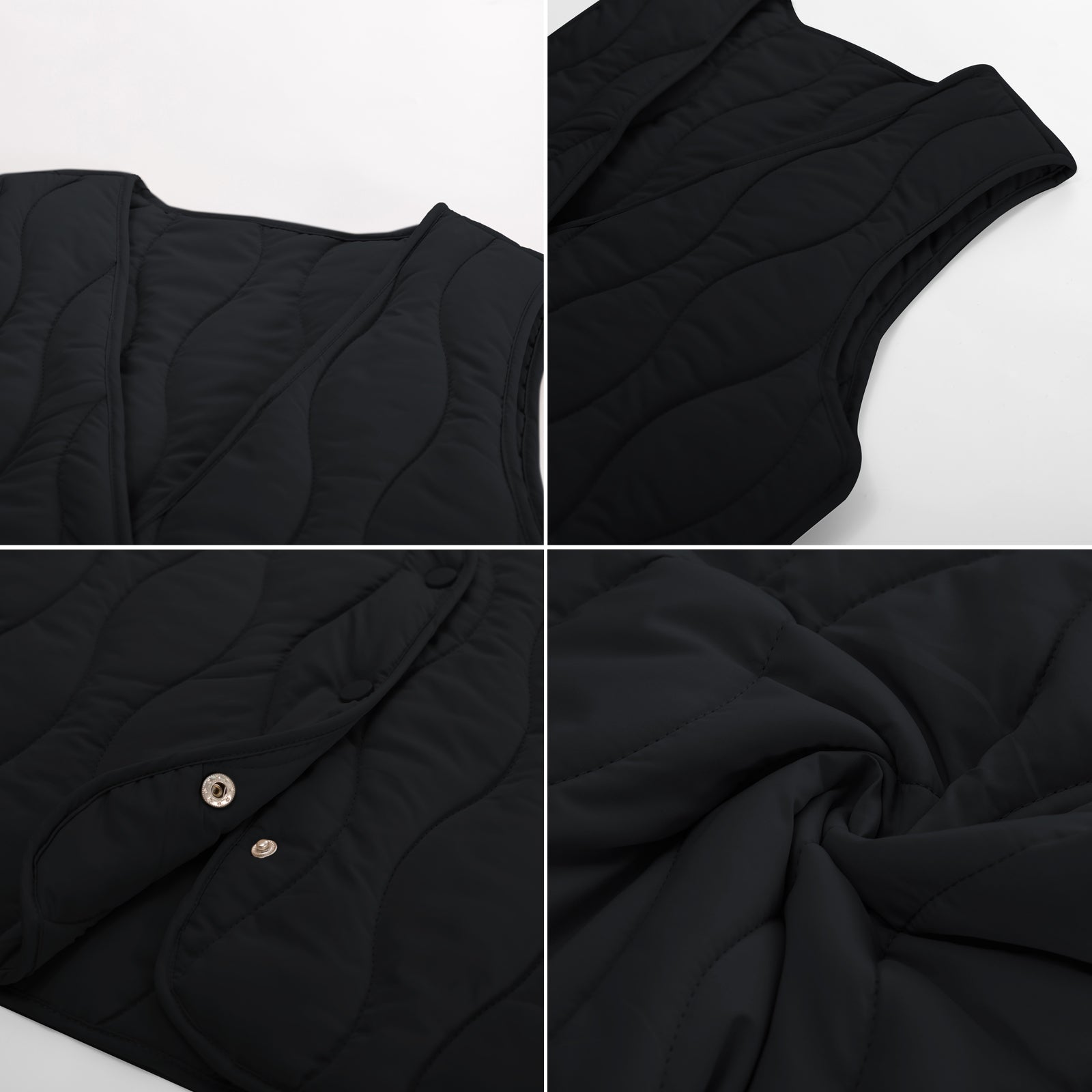 belle poque Vintage Padded Vest Sleeveless V-Neck Single Breasted Warm Vest Coat