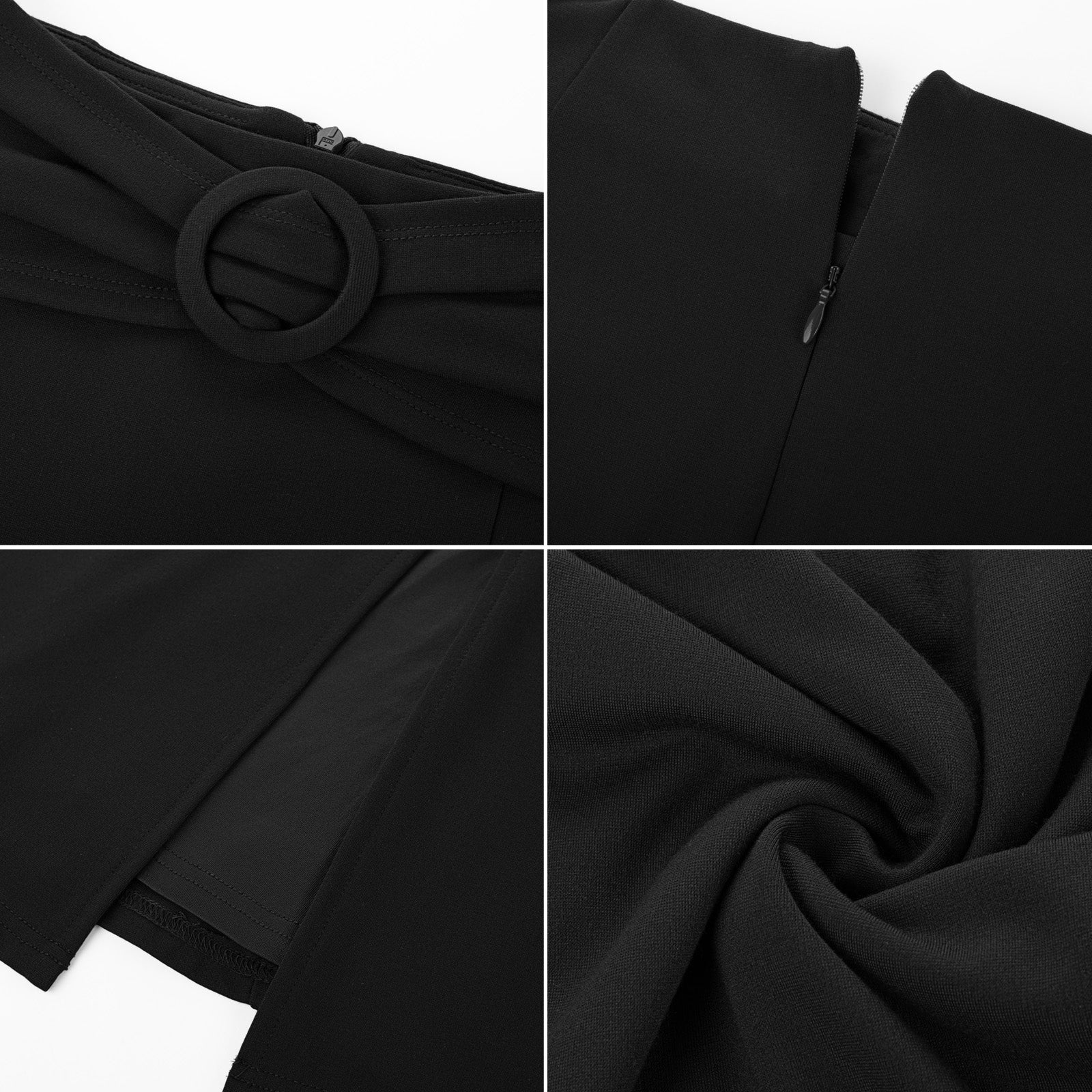 belle poque BP Women Vintage Front Slit Skirt Elastic Waist Mermaid Hem Bodycon Skirt