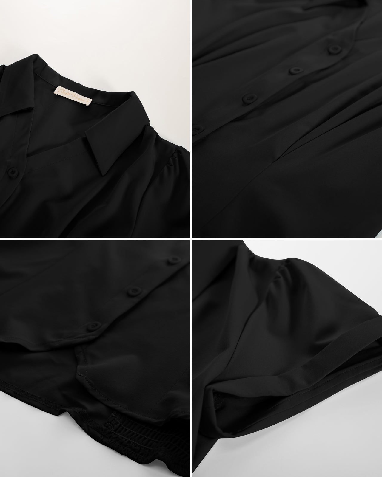 belle poque Short Sleeve Button Down Polka Dot Patterns Shirts Vintage Shirts Business Blouse Tops