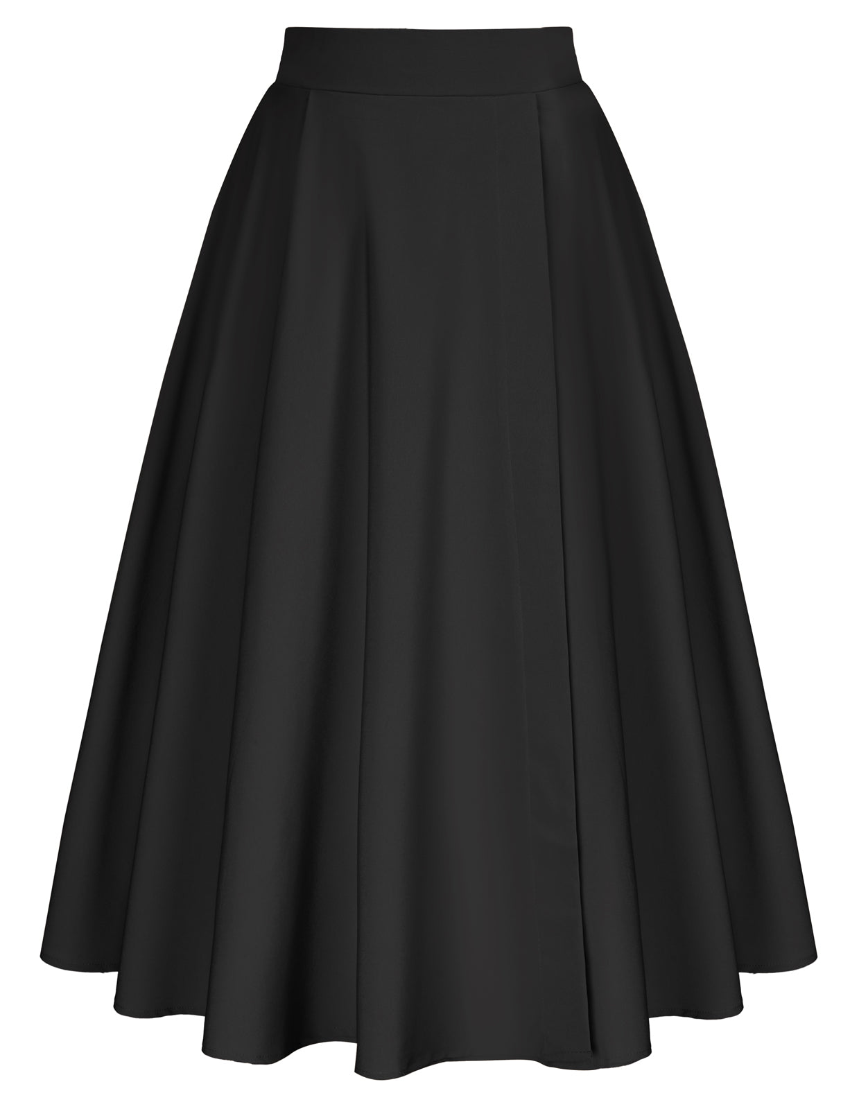 belle poque Vintage Skirts with Side Slit High Waisted Midi A-Line Flowy Skirts with Pockets