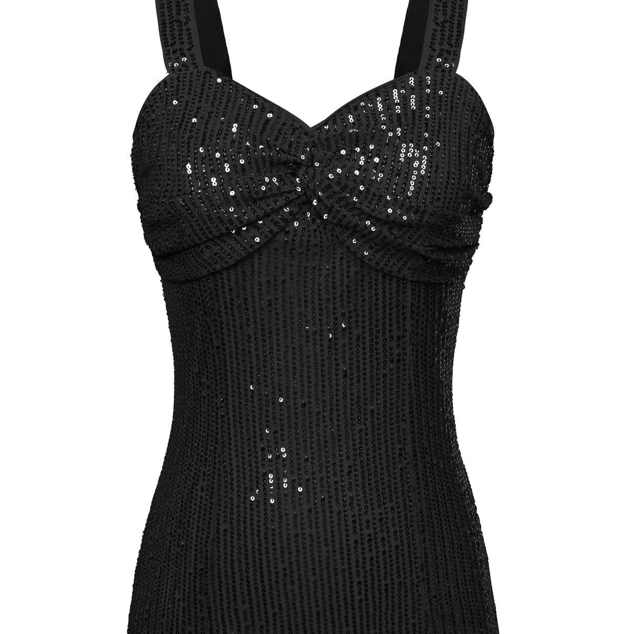 belle poque Seckill Offer⌛Vintage Sequined Tops Slim Fit Knotted Bodice Party Tops Black