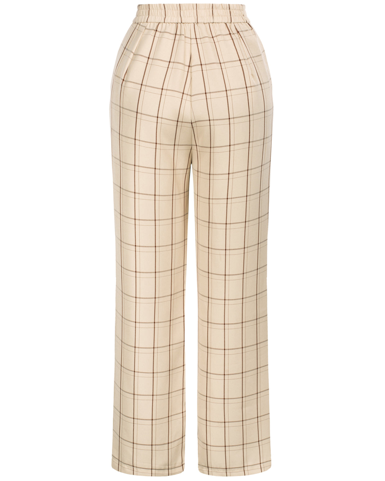 belle poque High Waisted Wide Leg Pants Button Decorated Casual Stretchy Trousers with Pockets