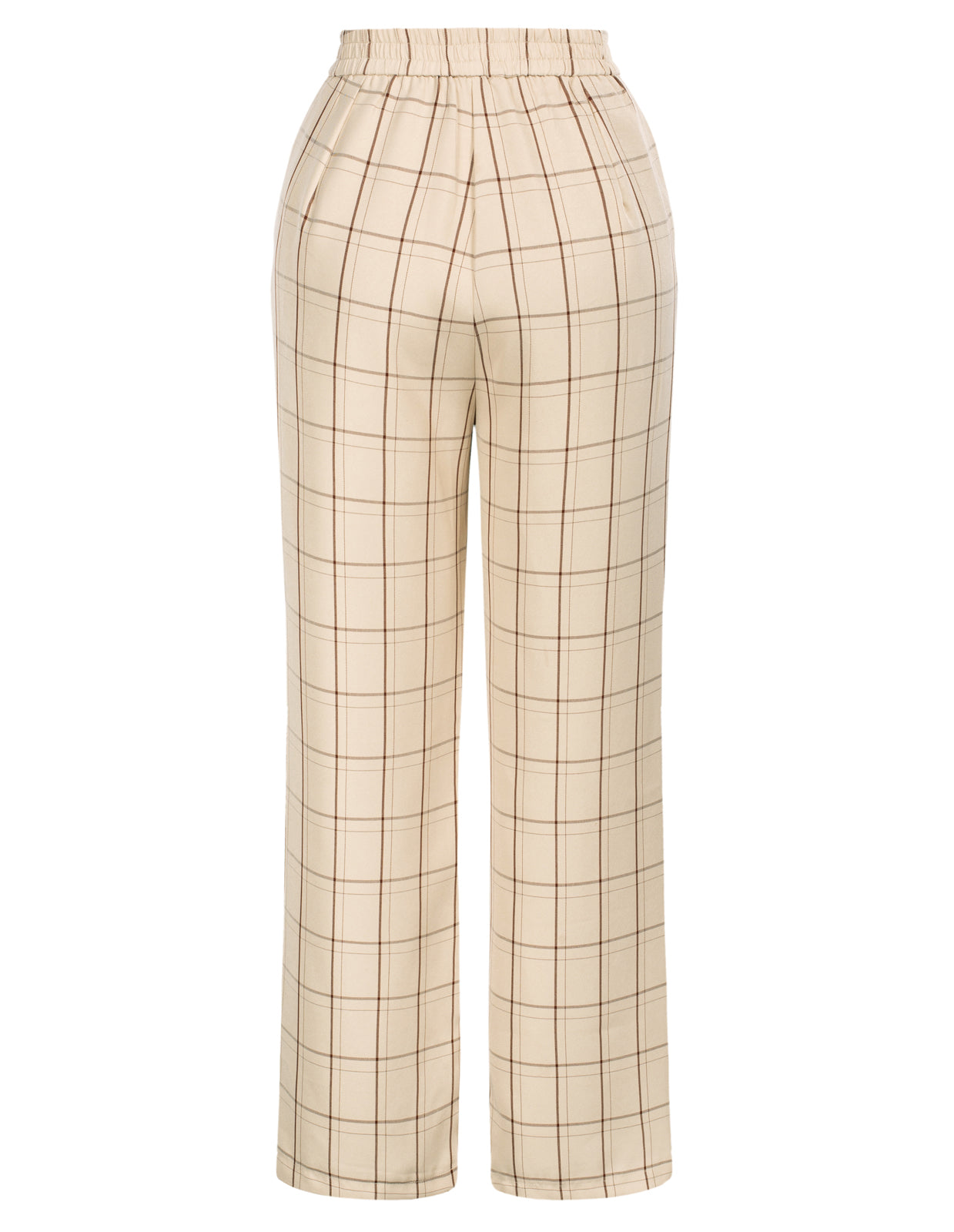 belle poque High Waisted Wide Leg Pants Button Decorated Casual Stretchy Trousers with Pockets