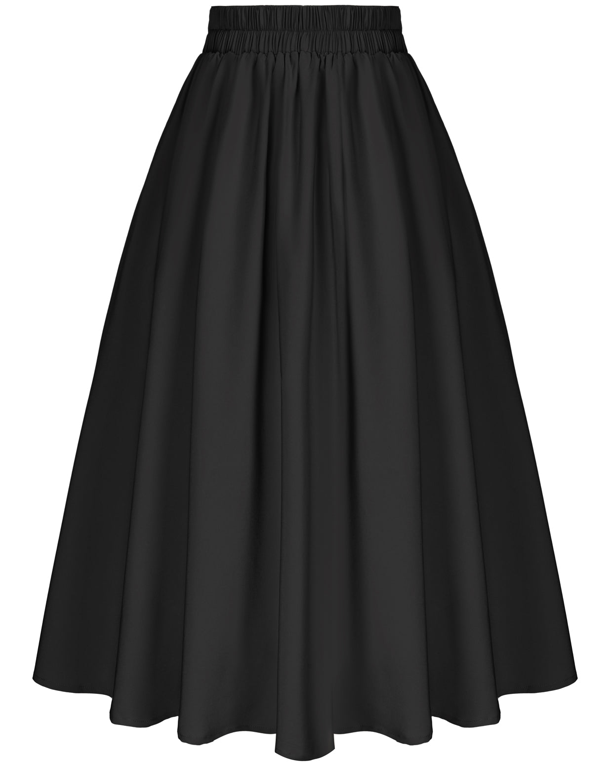 belle poque Vintage Skirts with Side Slit High Waisted Midi A-Line Flowy Skirts with Pockets