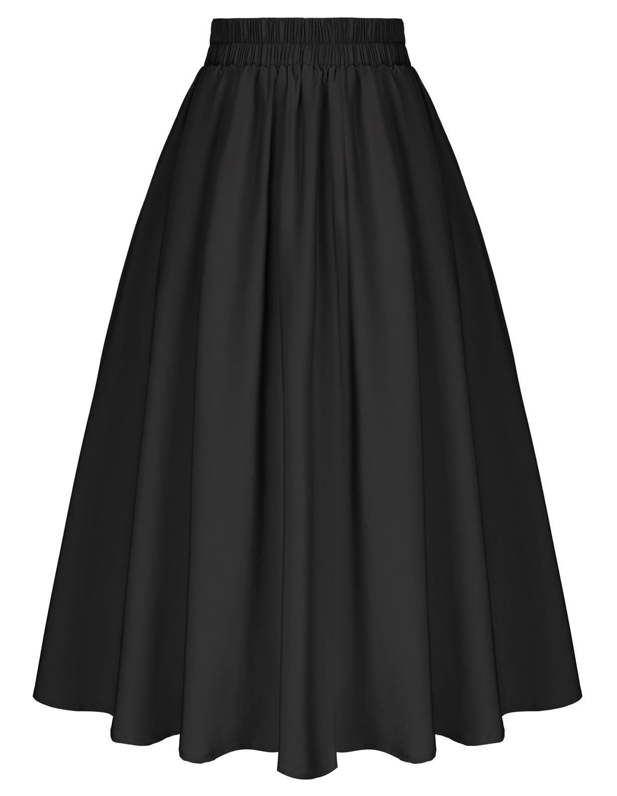 belle poque Vintage Skirts with Side Slit High Waisted Midi A-Line Flowy Skirts with Pockets