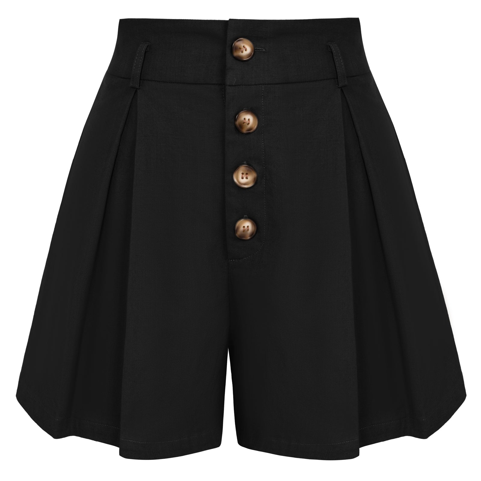 belle poque Womens Shorts Casual High Waisted Summer Pleated Wide Leg Shorts with Pockets and Belt