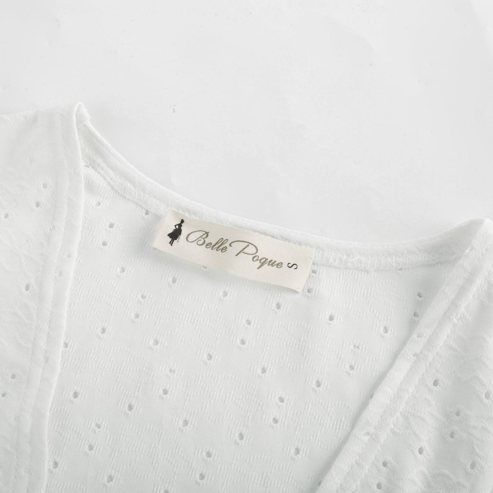 belle poque Women Vintage Hollowed-out Shrug Ruched Short Sleeve Open Front Tops