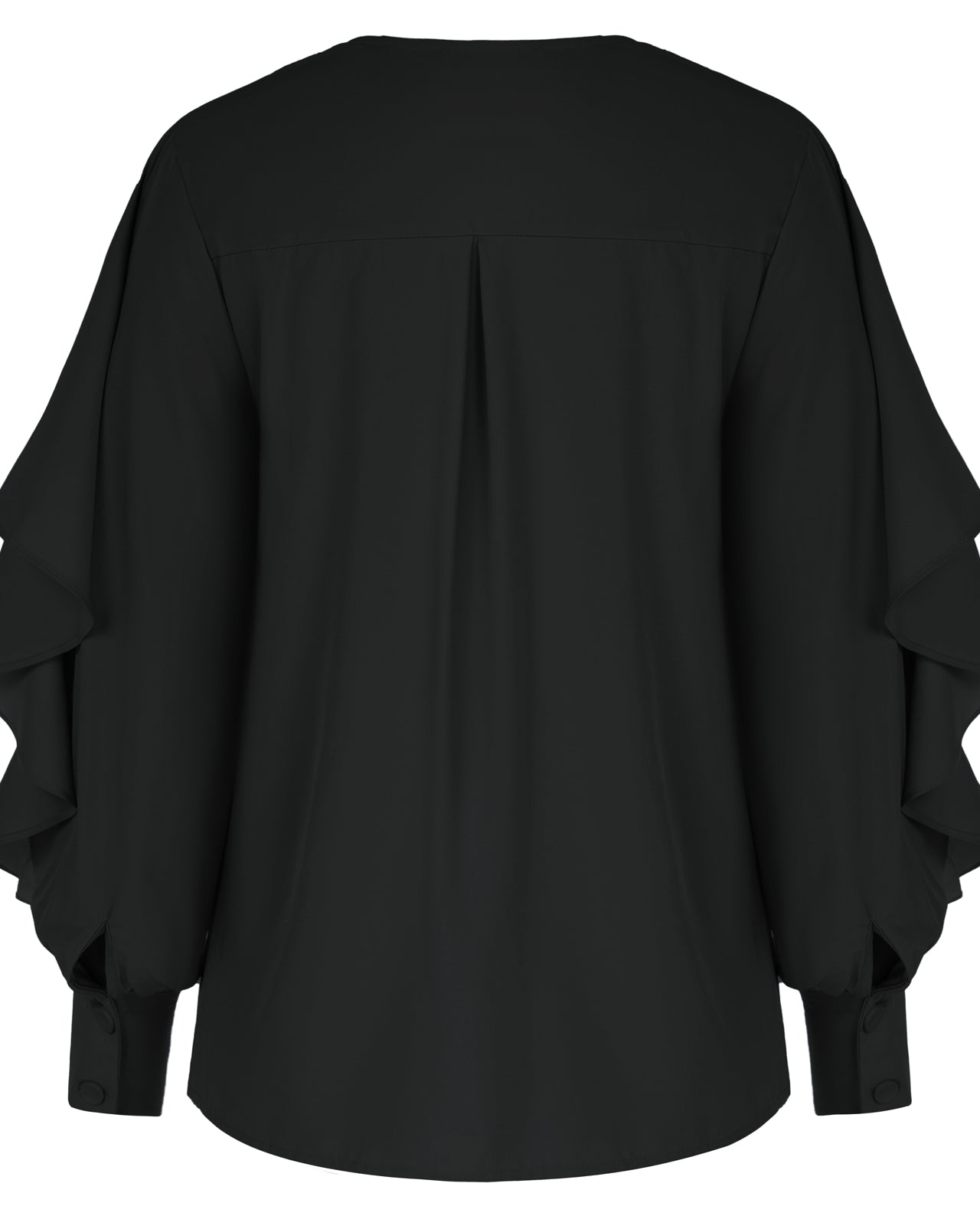 belle poque Seckill Offer⌛Ruffle Decorated Shirt Long Sleeve V-Neck Button-up Tops