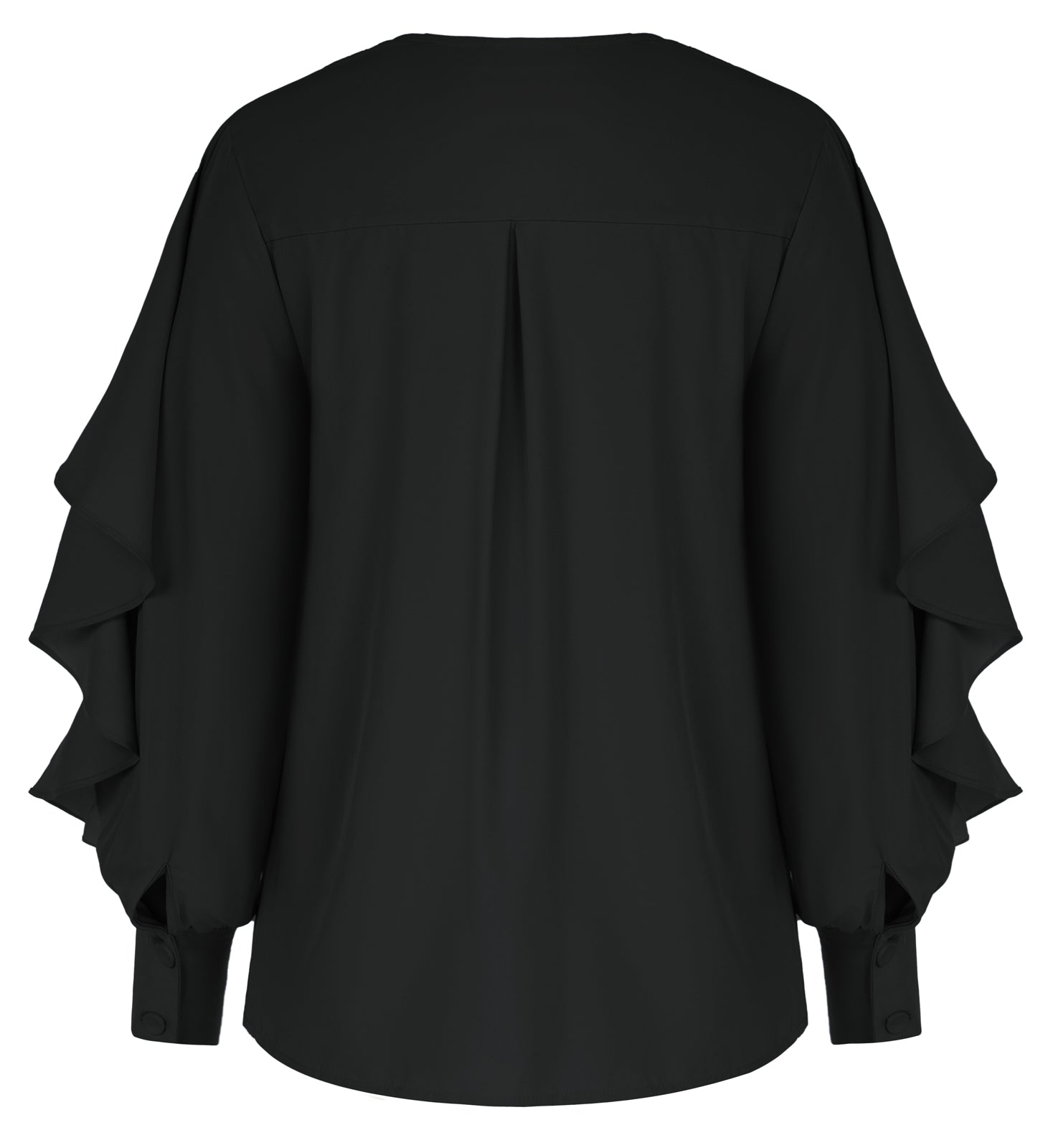 belle poque Seckill Offer⌛Ruffle Decorated Shirt Long Sleeve V-Neck Button-up Tops