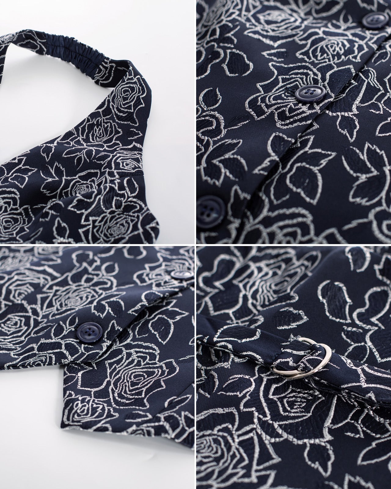 belle poque Printed Halter Vest Backless V-Neck Single Breasted Handkerchief Hem Coat