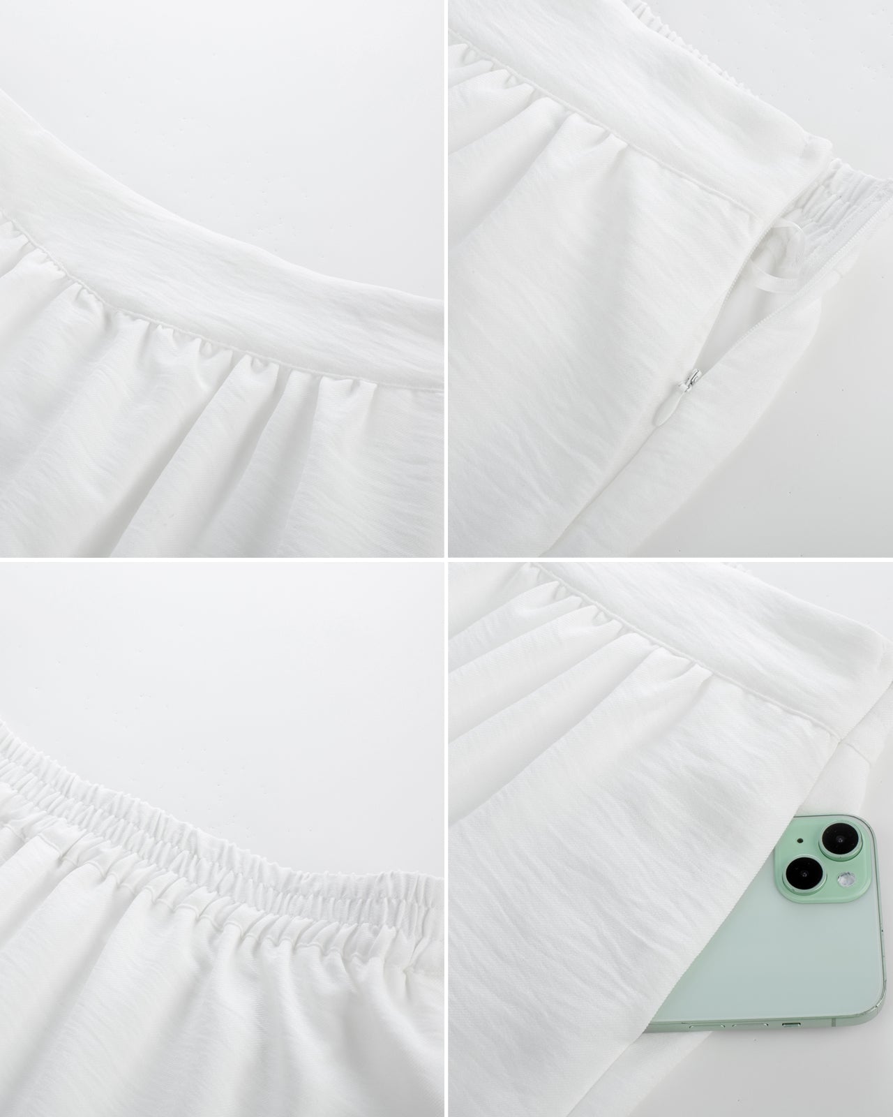 belle poque BP Women Vintage 2-Layer Swing Skirt Elastic High Waist Maxi Skirt