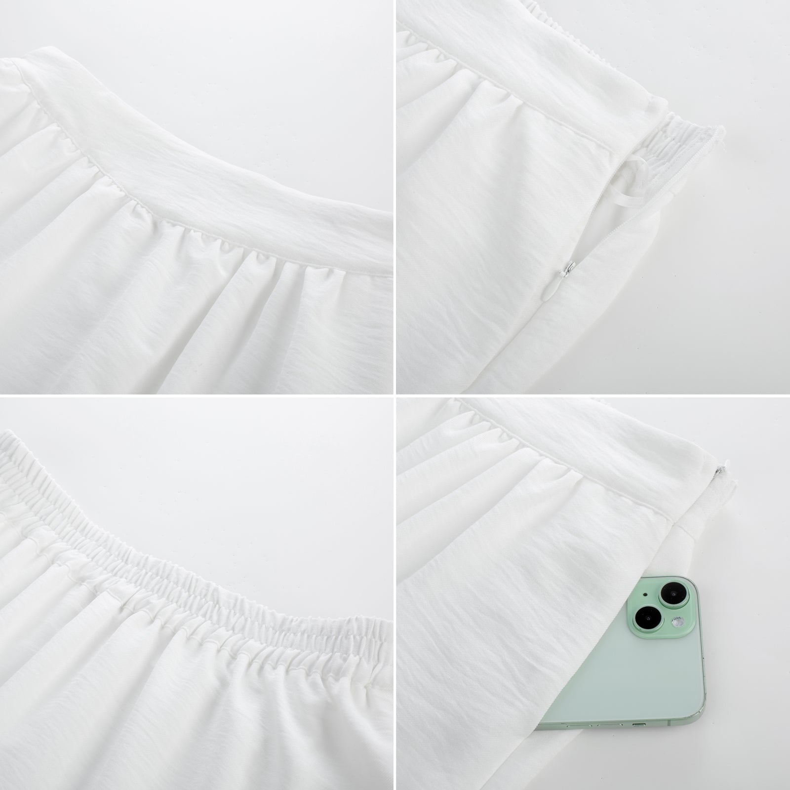 belle poque BP Women Vintage 2-Layer Swing Skirt Elastic High Waist Maxi Skirt