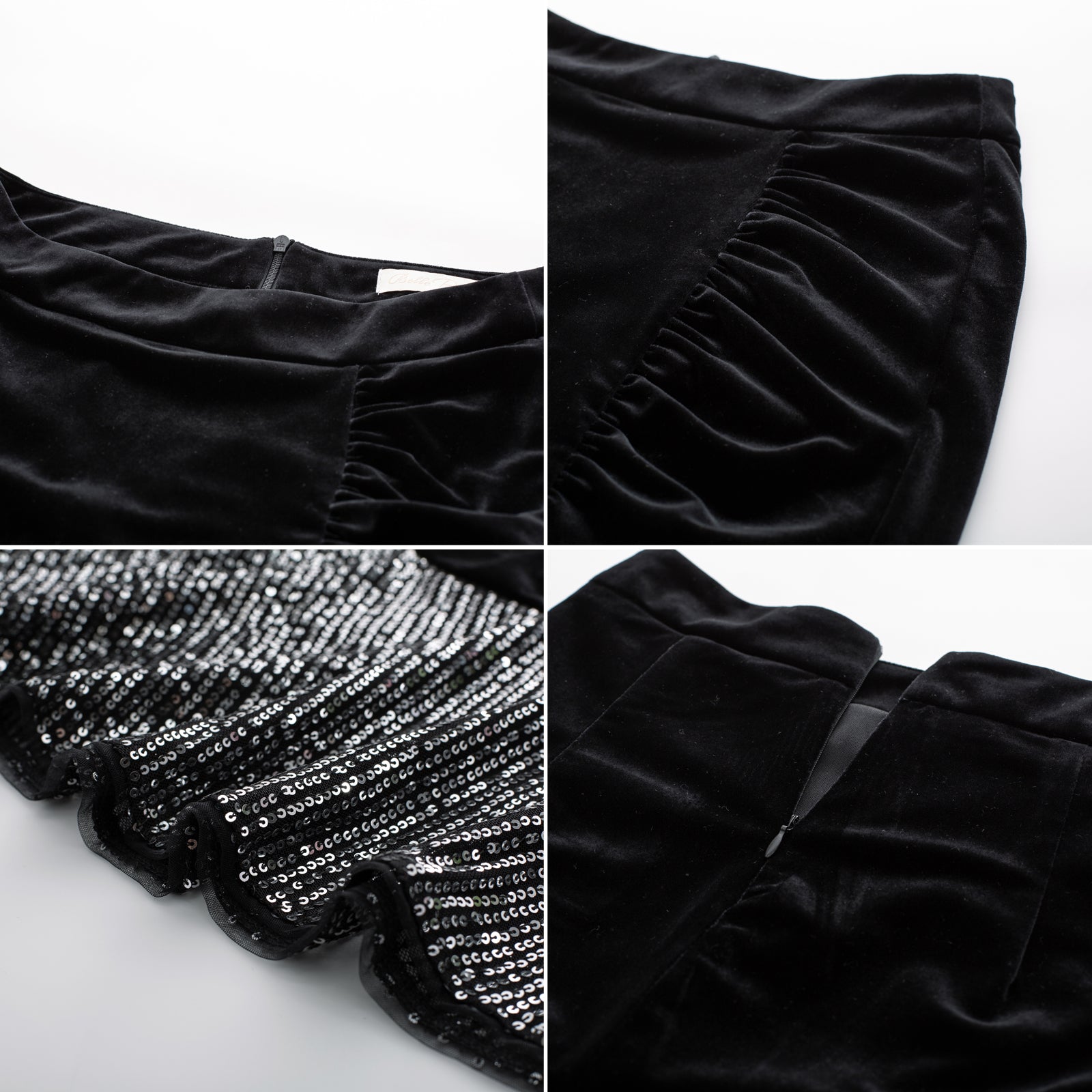 belle poque Seckill Offer⌛Vintage Sequined Mermaid Skirt High Waist Ruched Bodycon Skirt