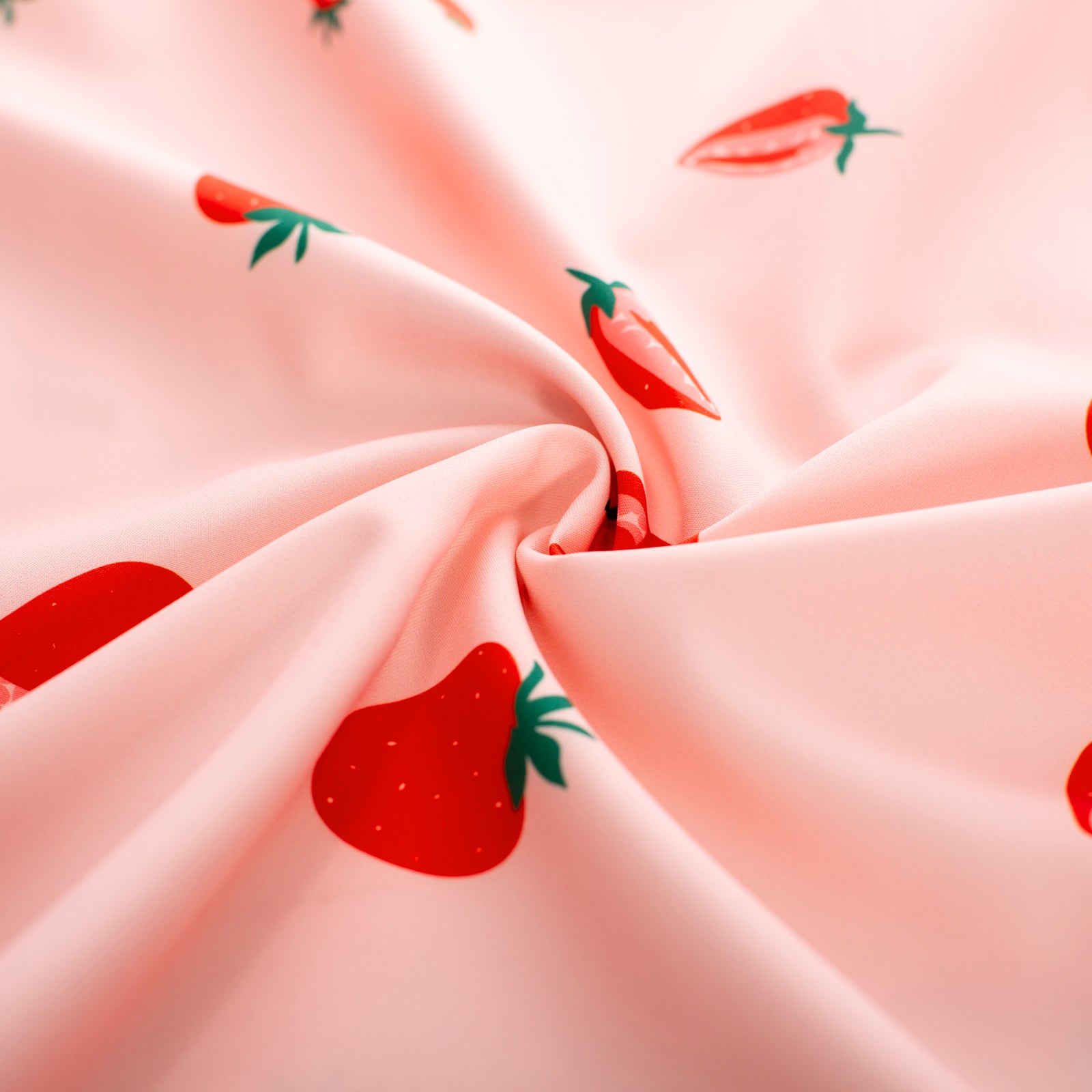 belle poque Vintage Strawberry Patterns Cocktail Dress Sleeveless Spaghetti Strap Ruched Slit A Line Swing Dress with Pockets
