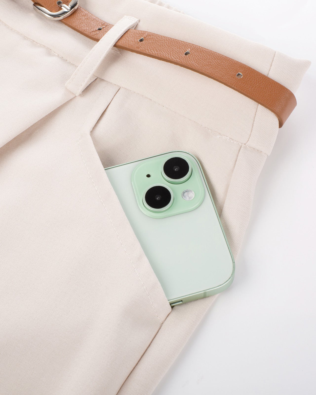 belle poque BP Women Vintage Shorts with Belt Elastic Waist Fold-up Leg Opening Short Pants