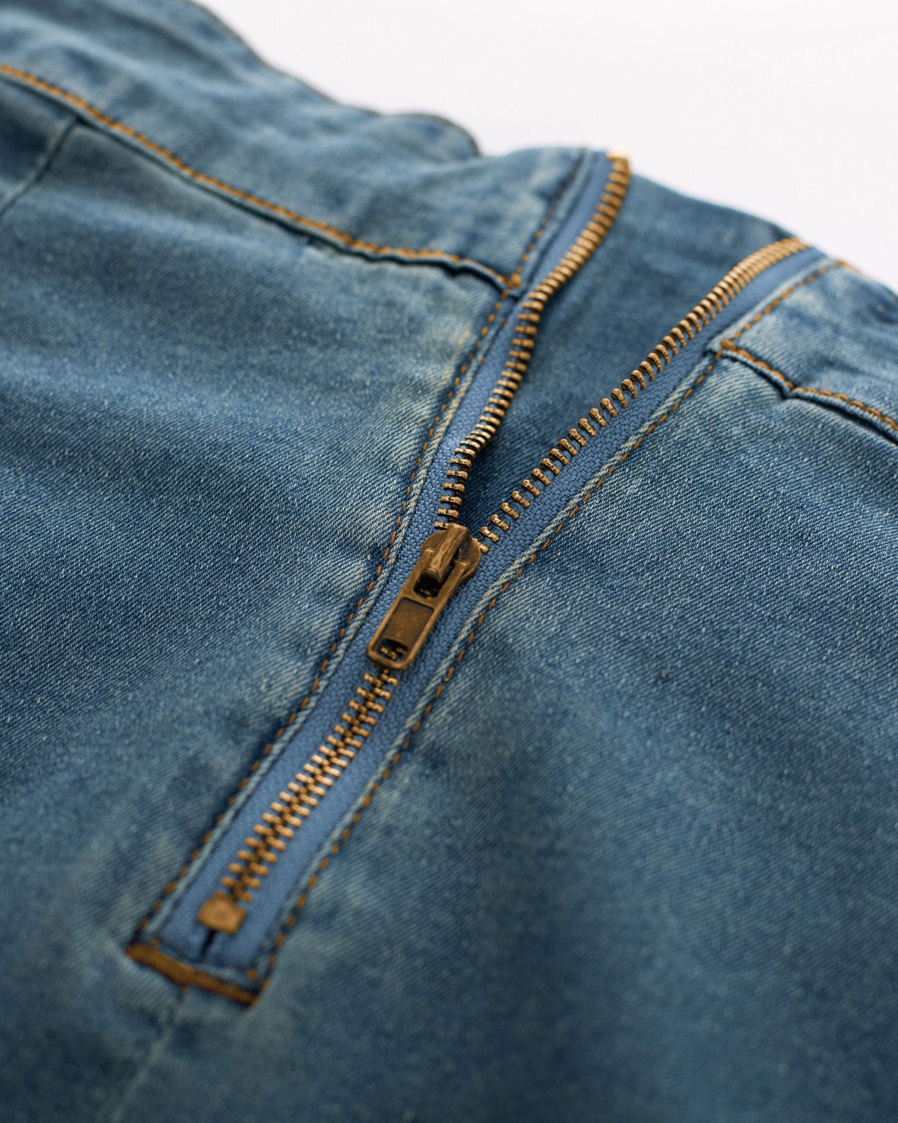 belle poque Vintage Jean Skirt with Belt High Waist Ruched Front Bodycon Skirt