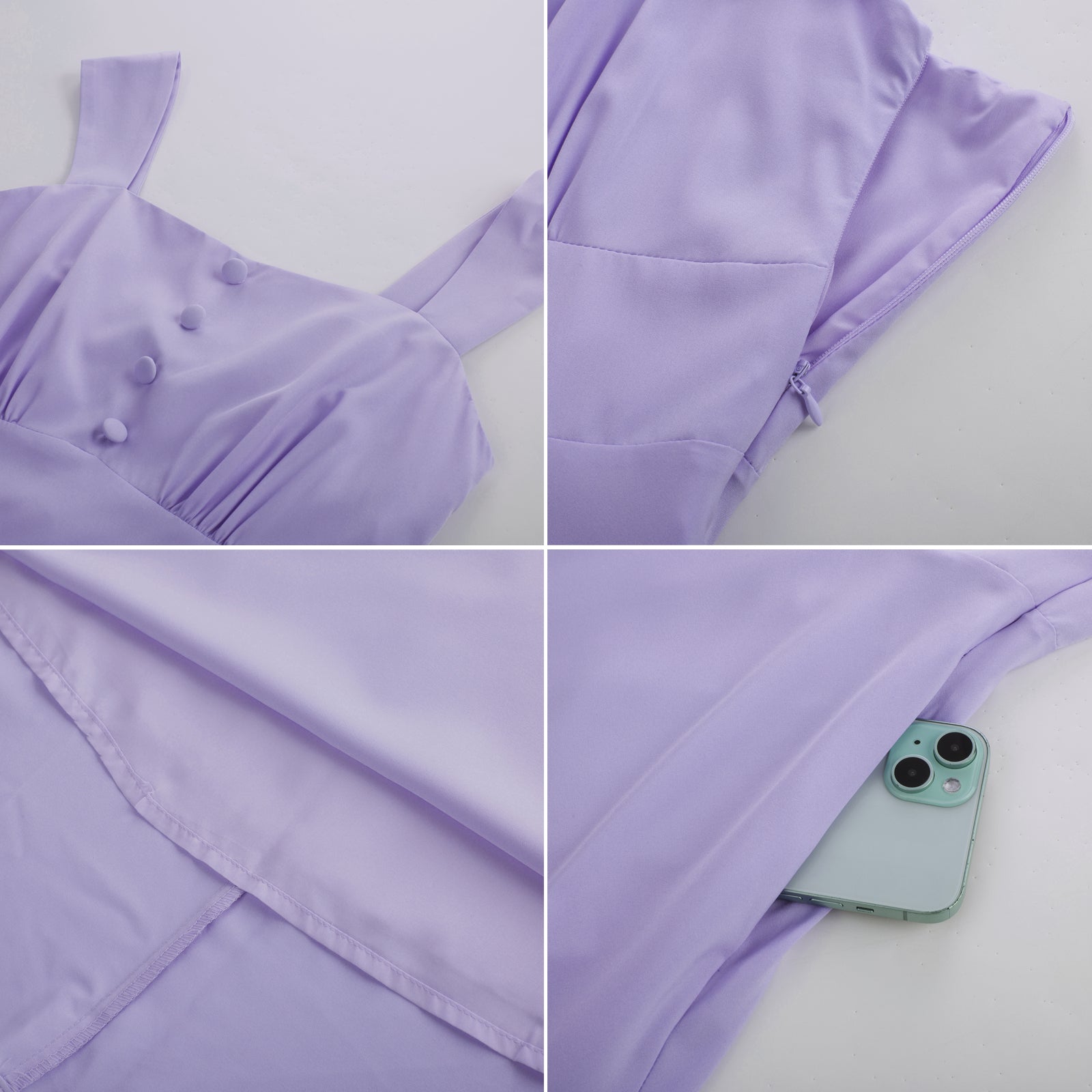 belle poque Sundress for Women A Line Midi Dress Cocktail Tea Party Dress with Pockets