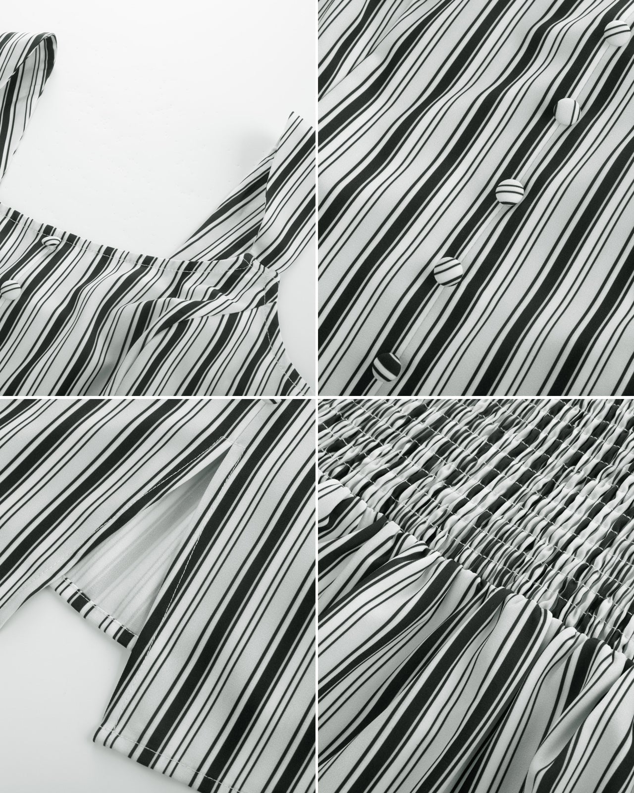 belle poque BP Women Vintage Striped Peplum Hem Tops Sleeveless Square Neck A-Line Tops