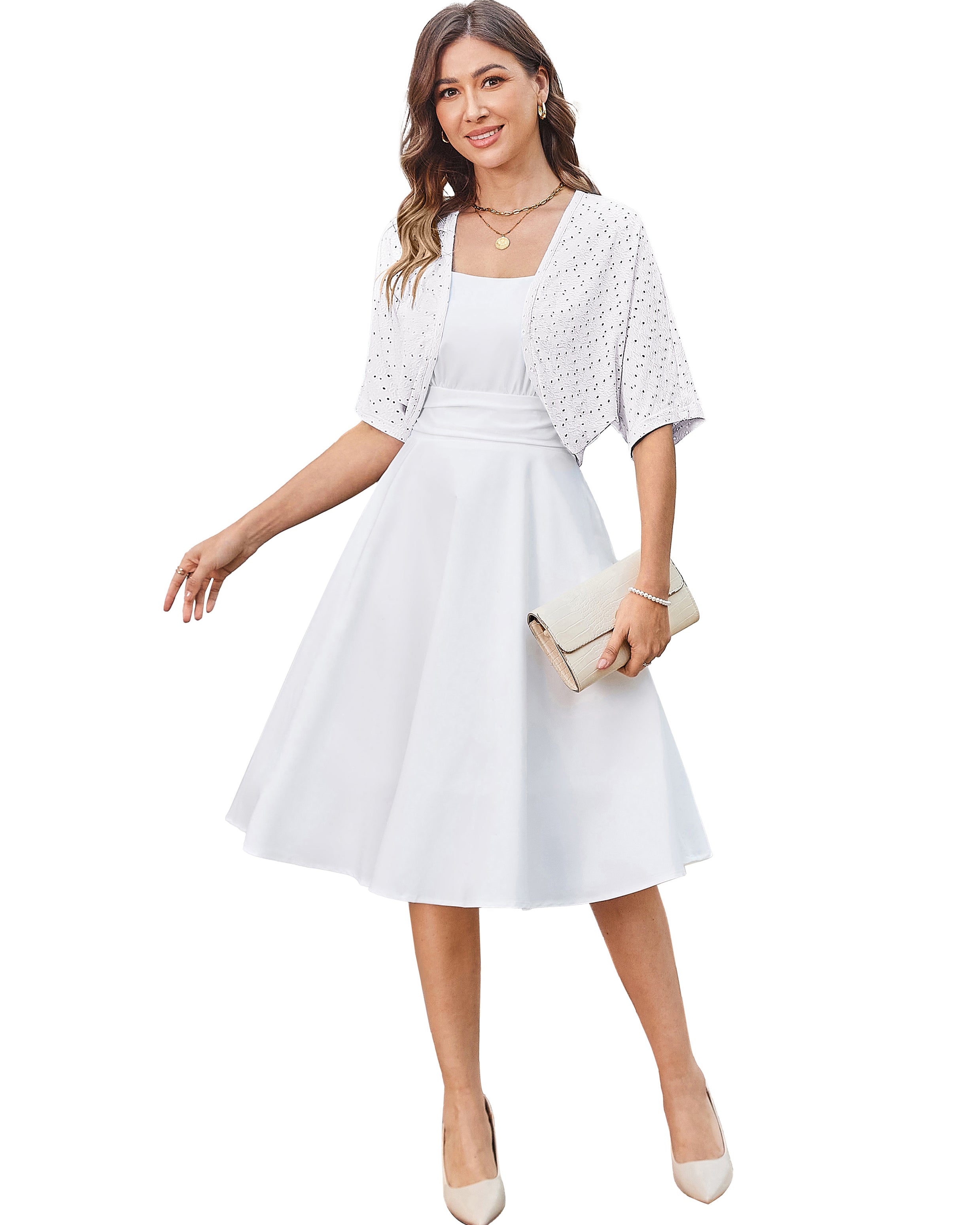 belle poque Vintage Open Front Bolero Shrug Batwing Short Sleeve