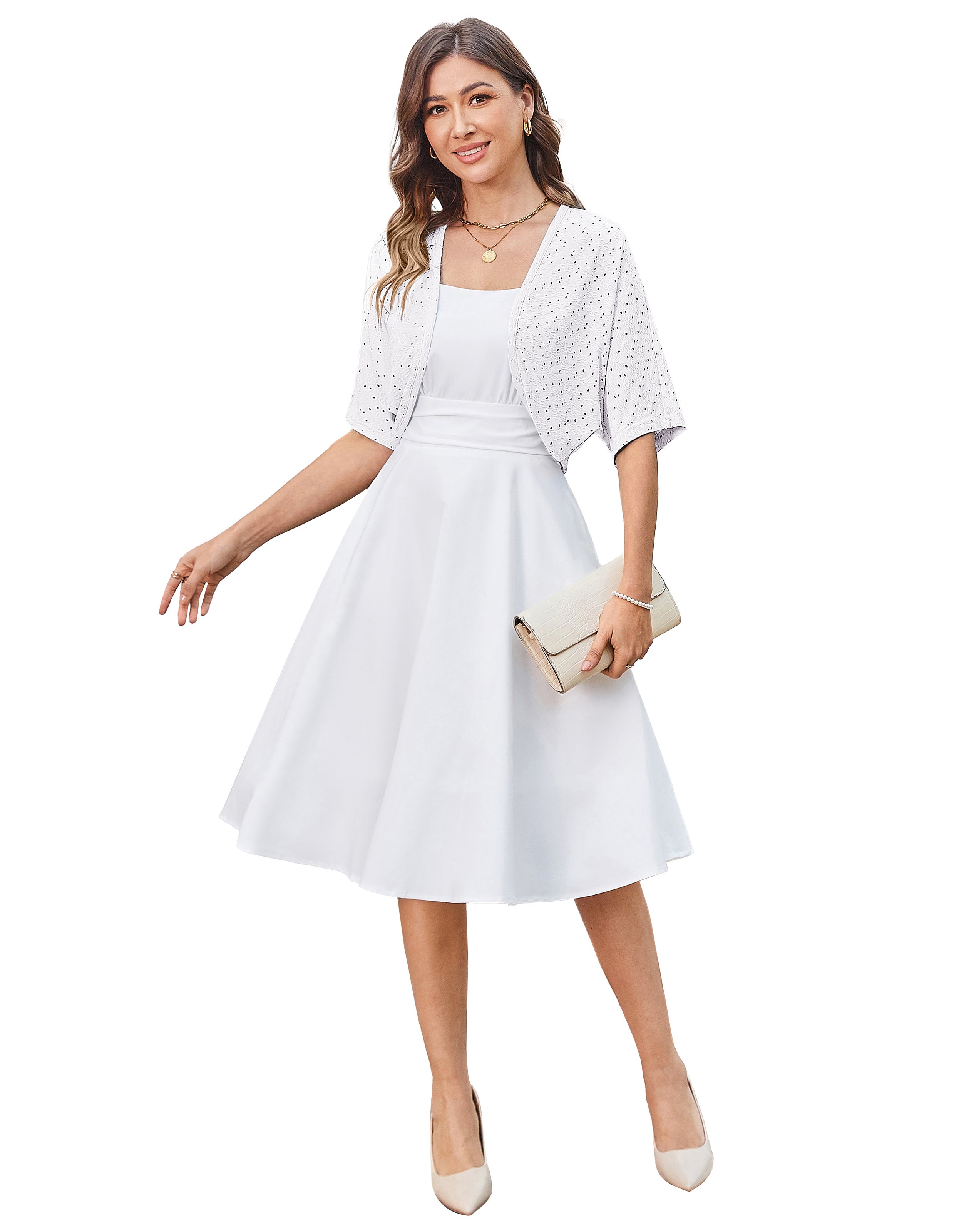 belle poque Vintage Open Front Bolero Shrug Batwing Short Sleeve