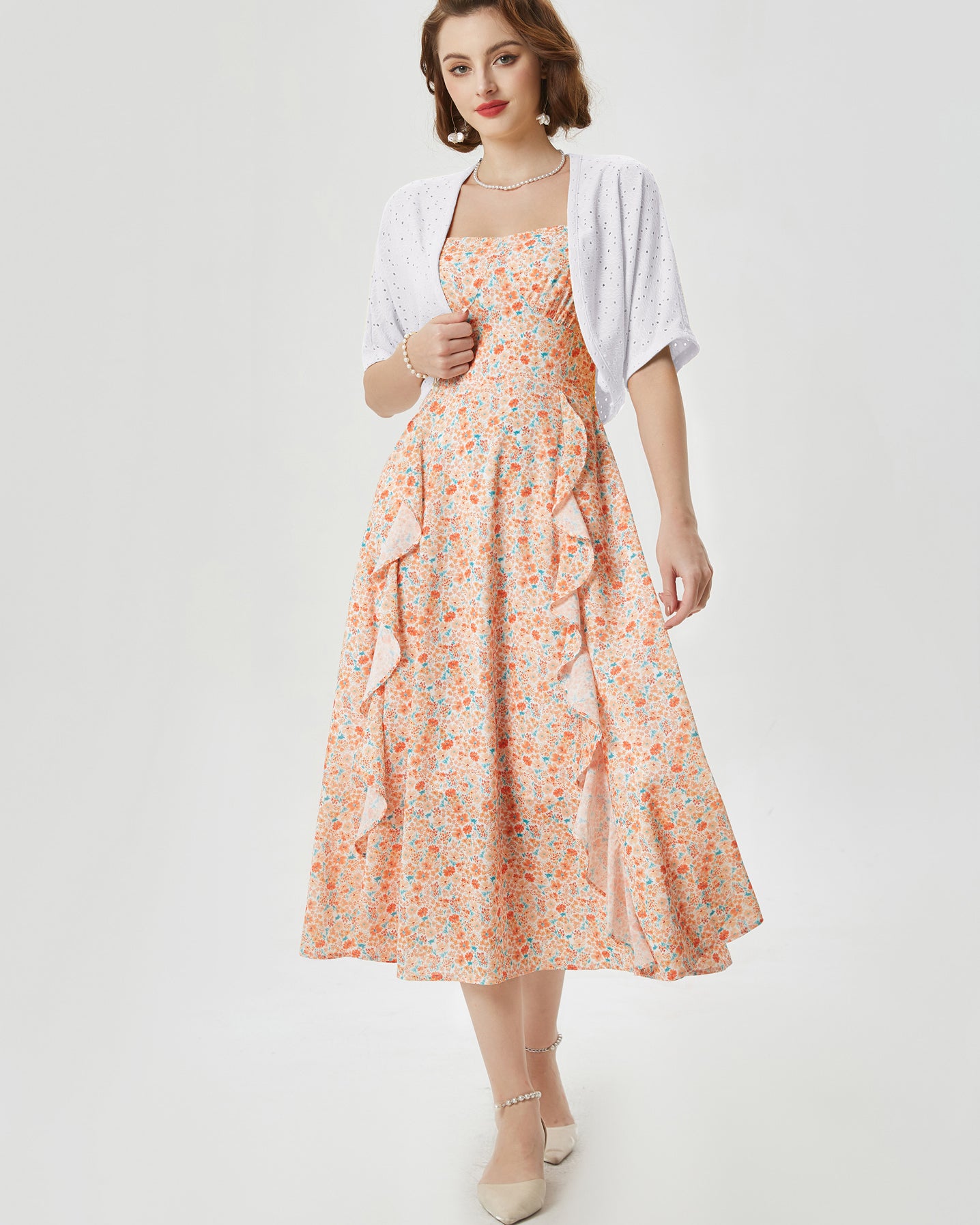 belle poque Vintage Open Front Bolero Shrug Batwing Short Sleeve