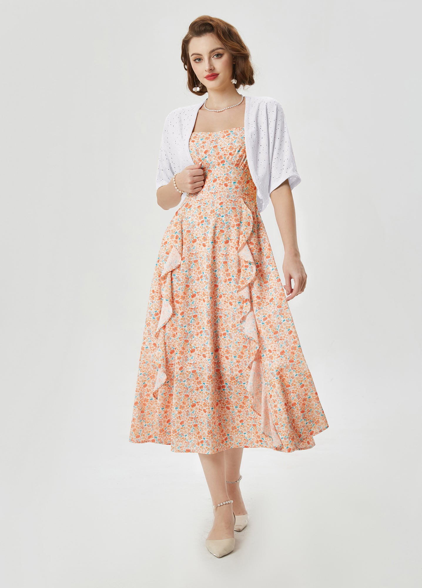 belle poque Vintage Open Front Bolero Shrug Batwing Short Sleeve