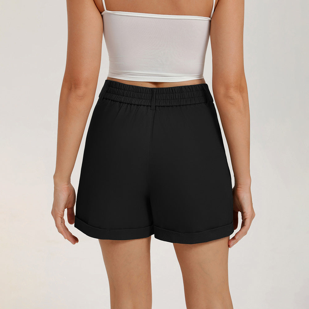 belle poque 2026 Women Vintage 100% Cotton Shorts Wide Leg Shorts with Pockets