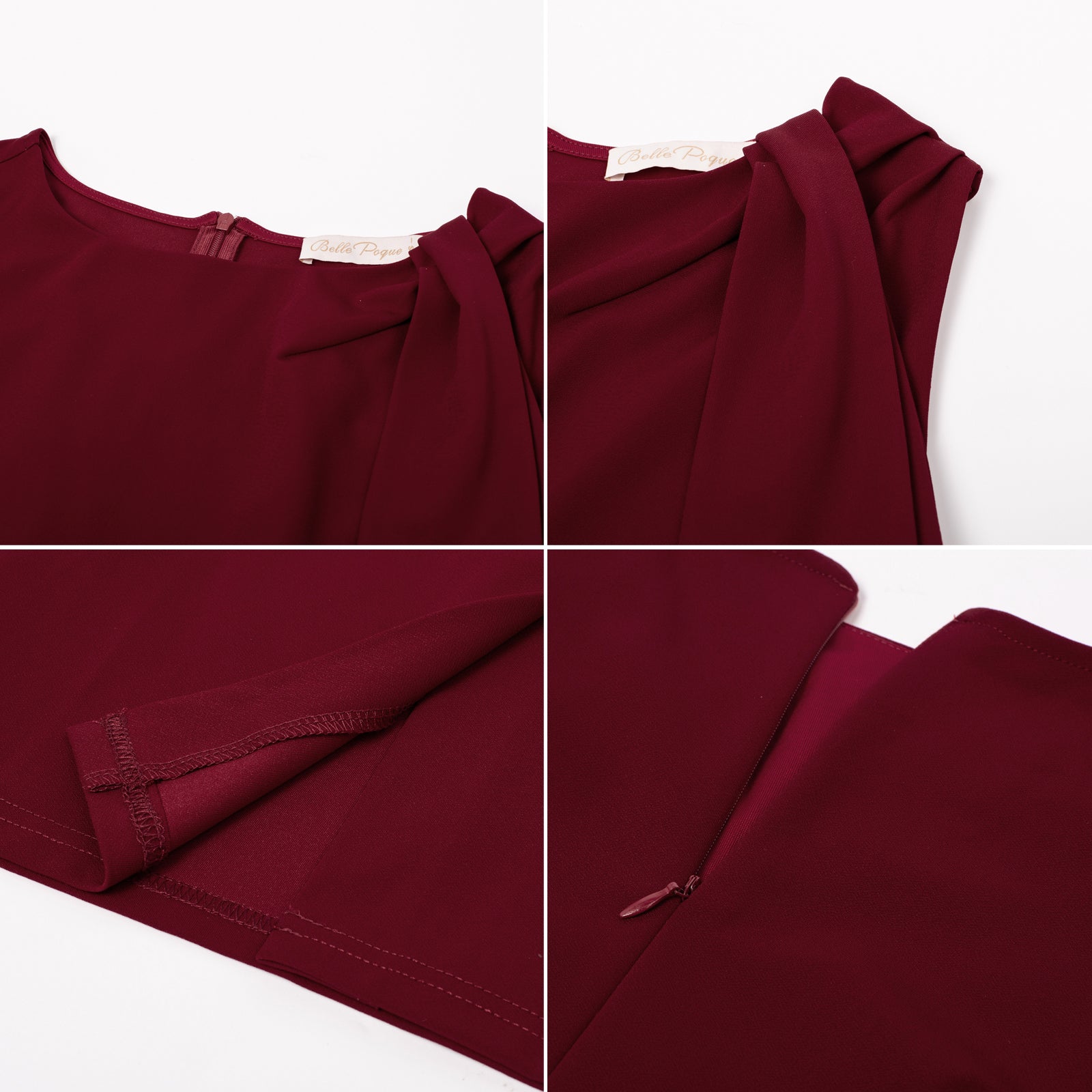 belle poque Seckill Offer⌛Sleeveless Ruched Bodycon Dress with Tie Shoulder Business Cocktail Party Wedding Guest Dress