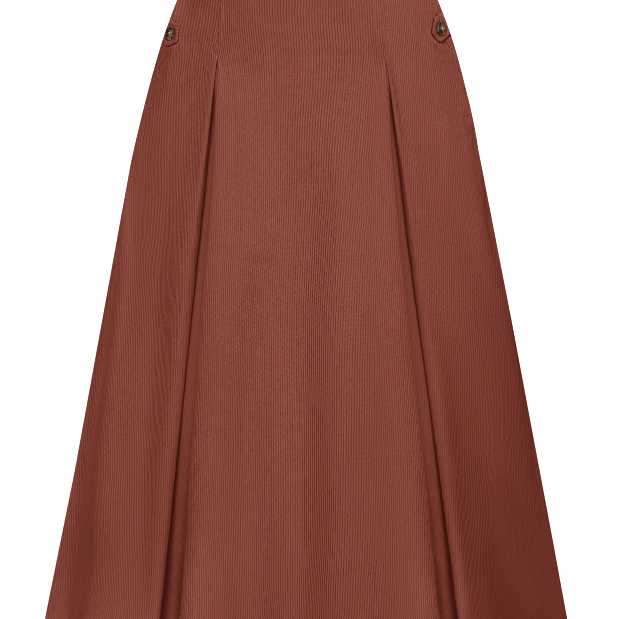 belle poque Vintage Swing Skirt Elastic Waist Flared A-Line Mid-Calf Skirt Chestnut