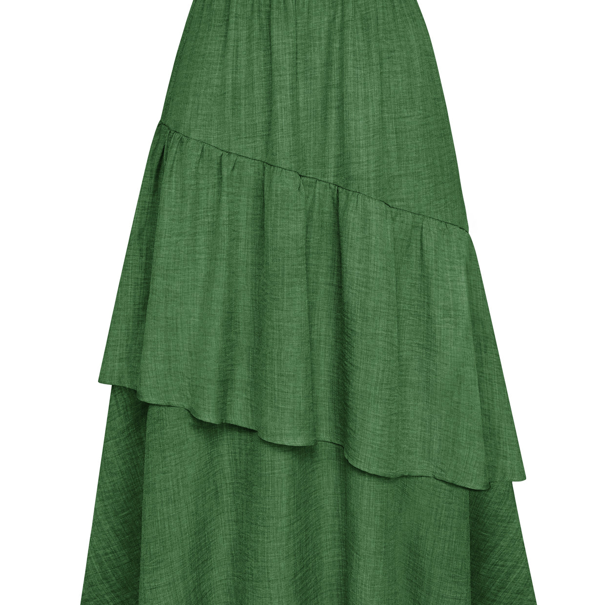 belle poque BP Women Vintage 2-Layer Swing Skirt Elastic High Waist Maxi Skirt Green