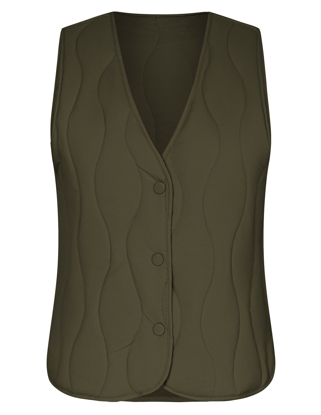 belle poque Vintage Padded Vest Sleeveless V-Neck Single Breasted Warm Vest Coat Green