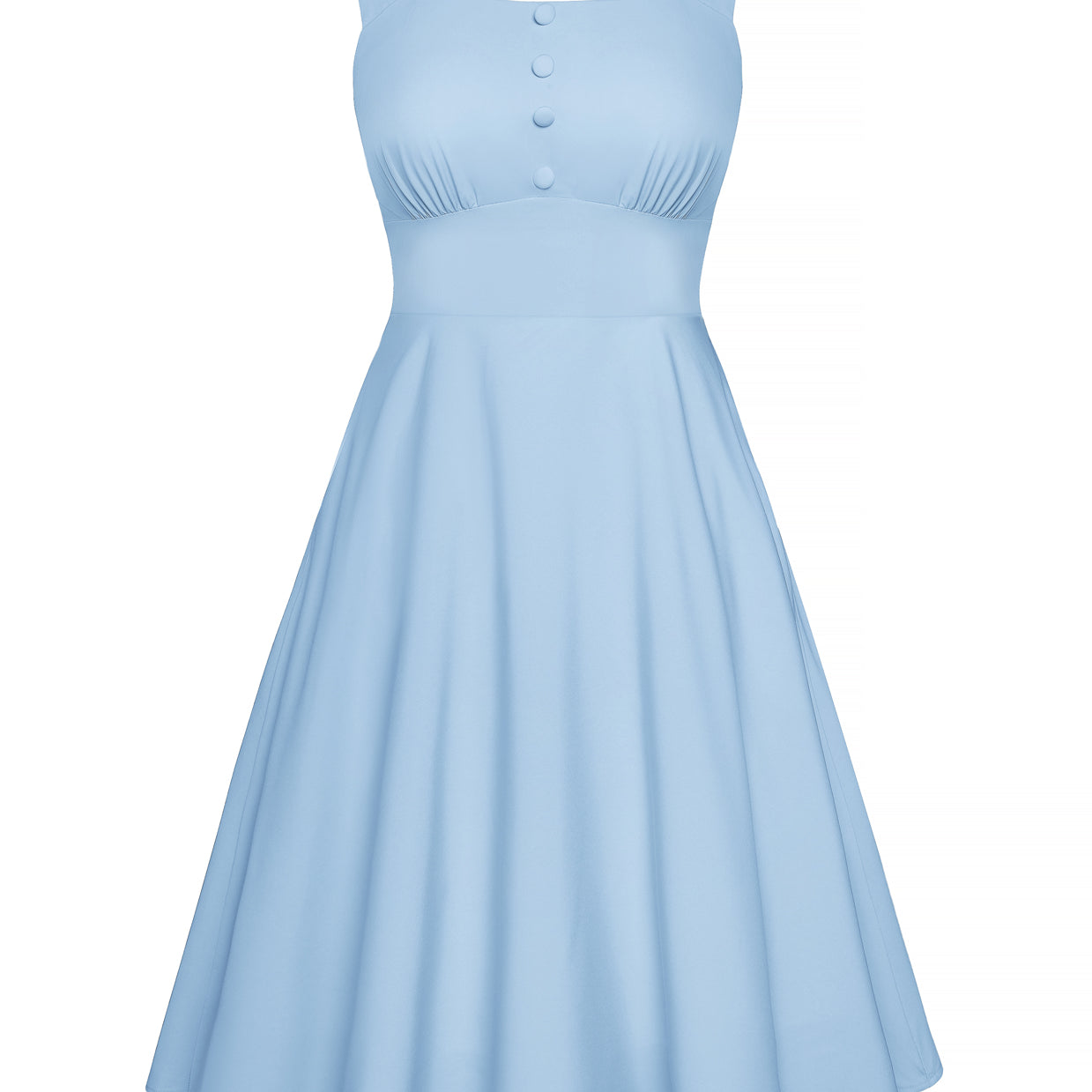 belle poque Sundress for Women A Line Midi Dress Summer Cocktail Tea Party Dress with Pockets sky blue