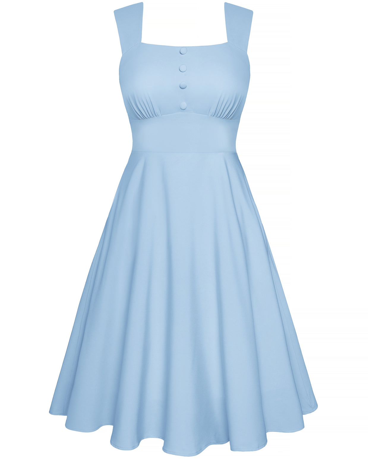 belle poque Sundress for Women A Line Midi Dress Summer Cocktail Tea Party Dress with Pockets sky blue