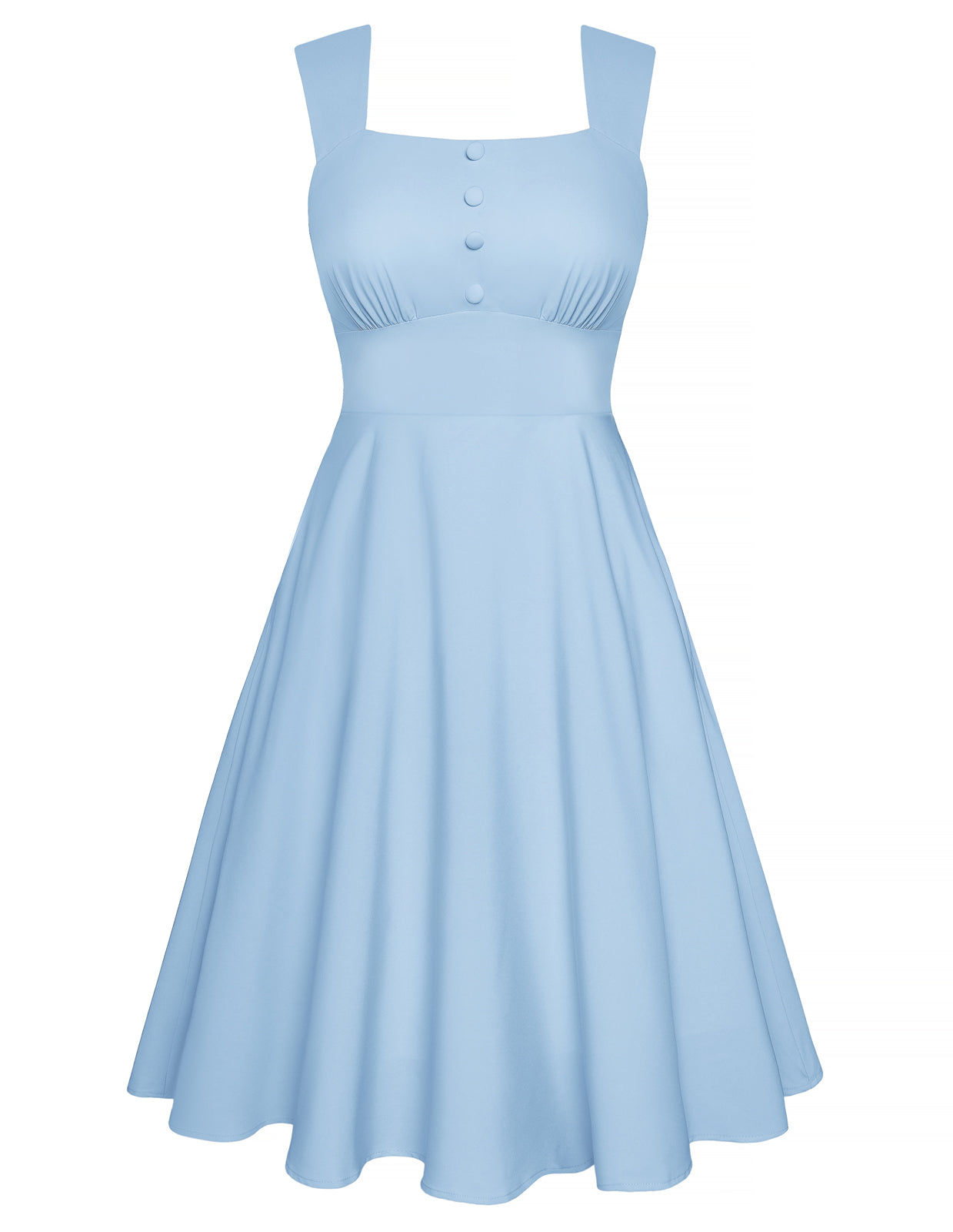belle poque Sundress for Women A Line Midi Dress Cocktail Tea Party Dress with Pockets sky blue