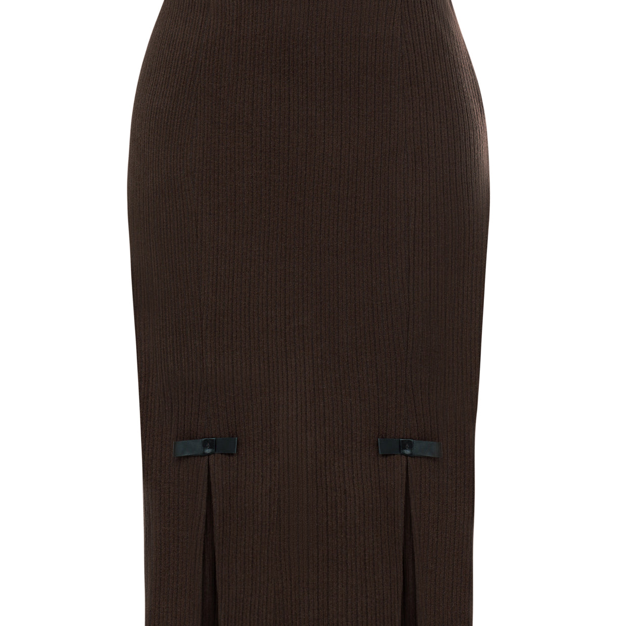 belle poque Vintage Corduroy Skirt High Waist Below Knee Bodycon Skirt Coffee