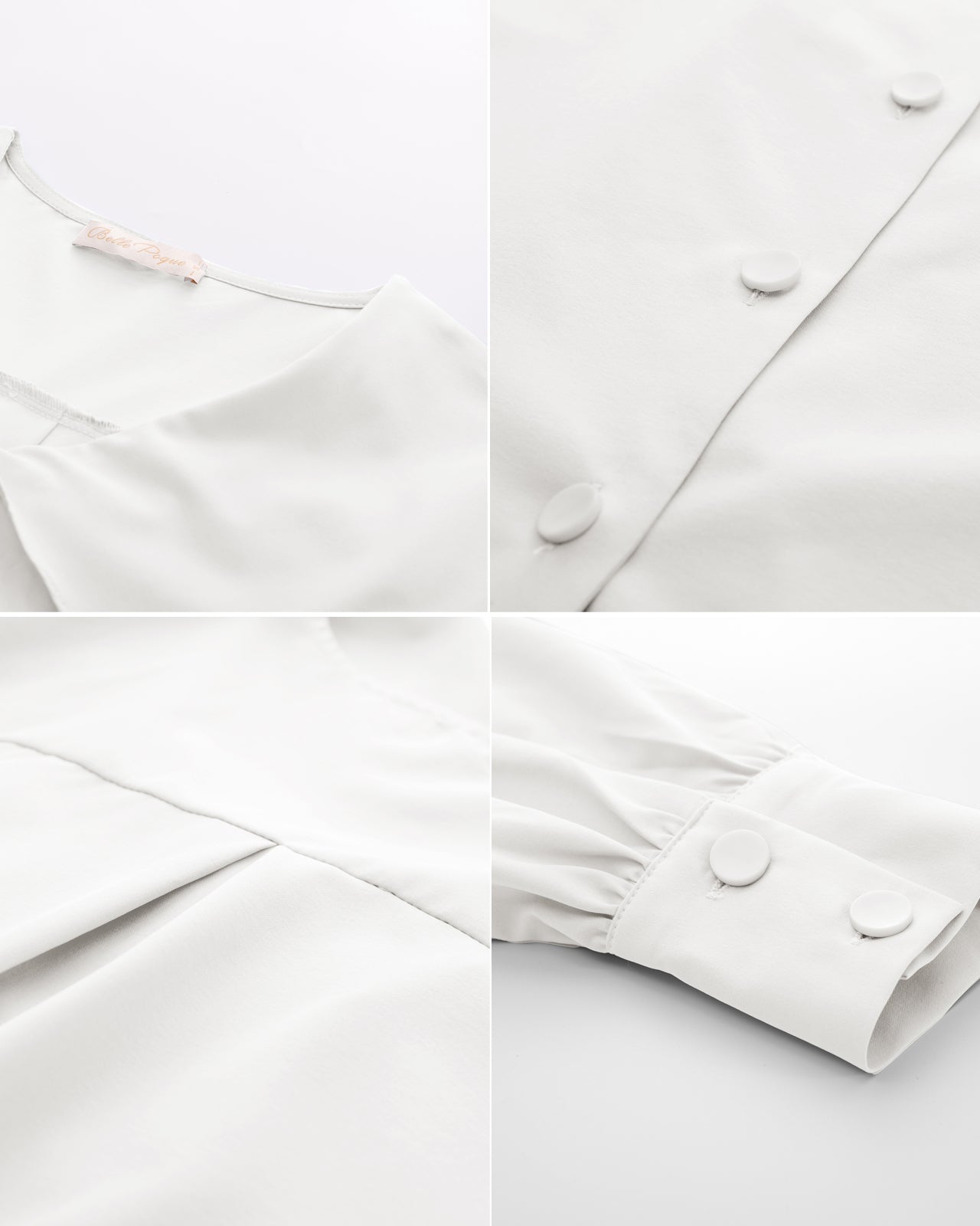 belle poque Seckill Offer⌛Ruffle Decorated Shirt Long Sleeve V-Neck Button-up Tops