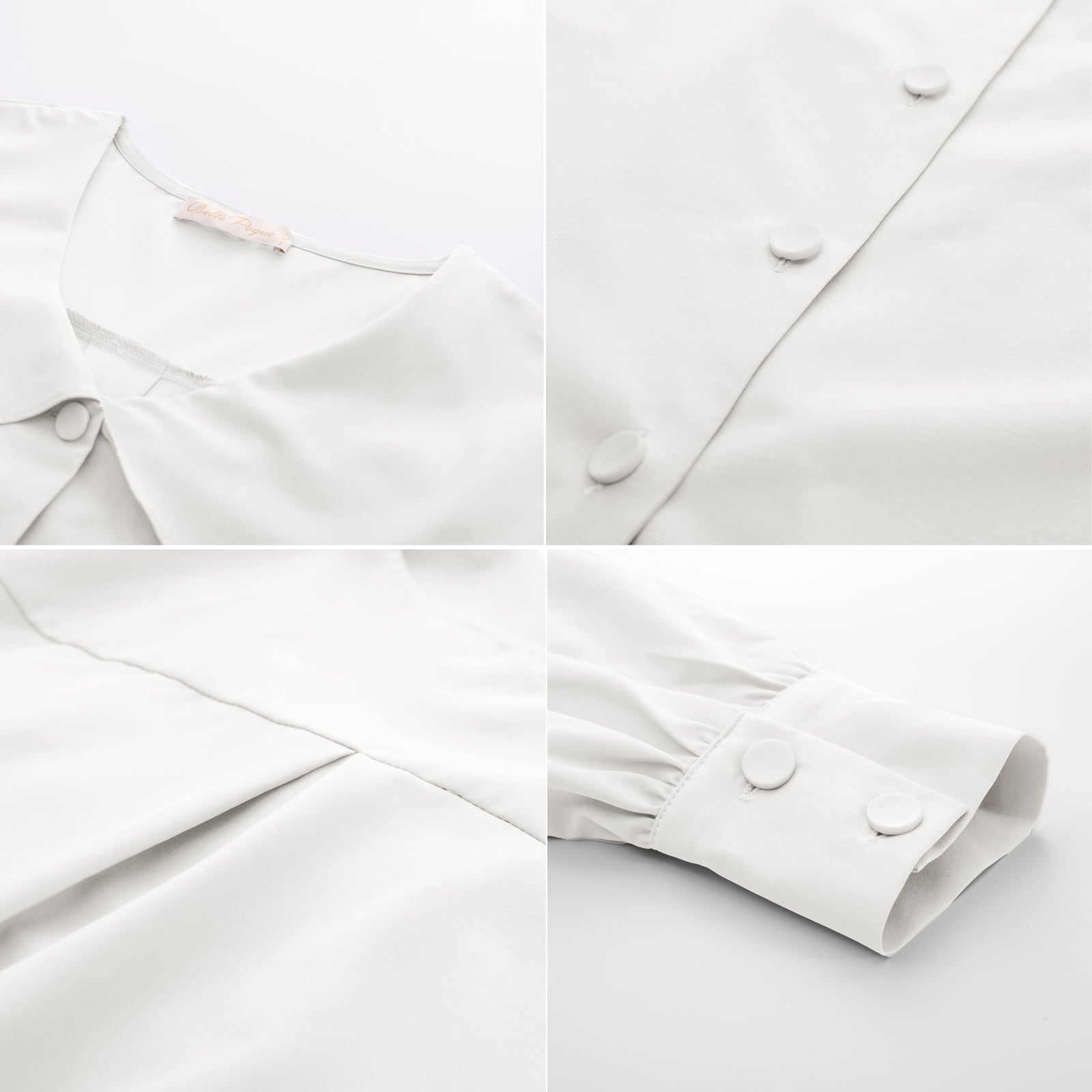 belle poque Seckill Offer⌛Ruffle Decorated Shirt Long Sleeve V-Neck Button-up Tops