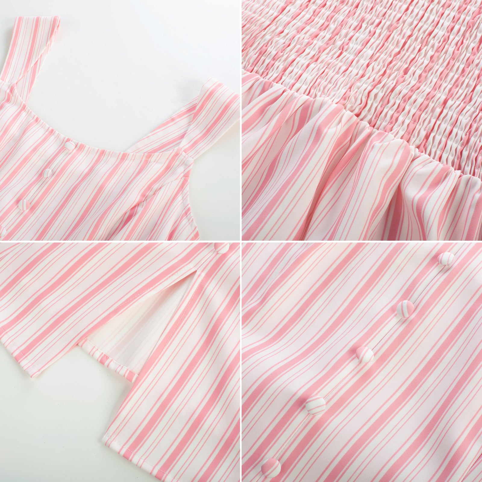 belle poque BP Women Vintage Striped Peplum Hem Tops Sleeveless Square Neck A-Line Tops