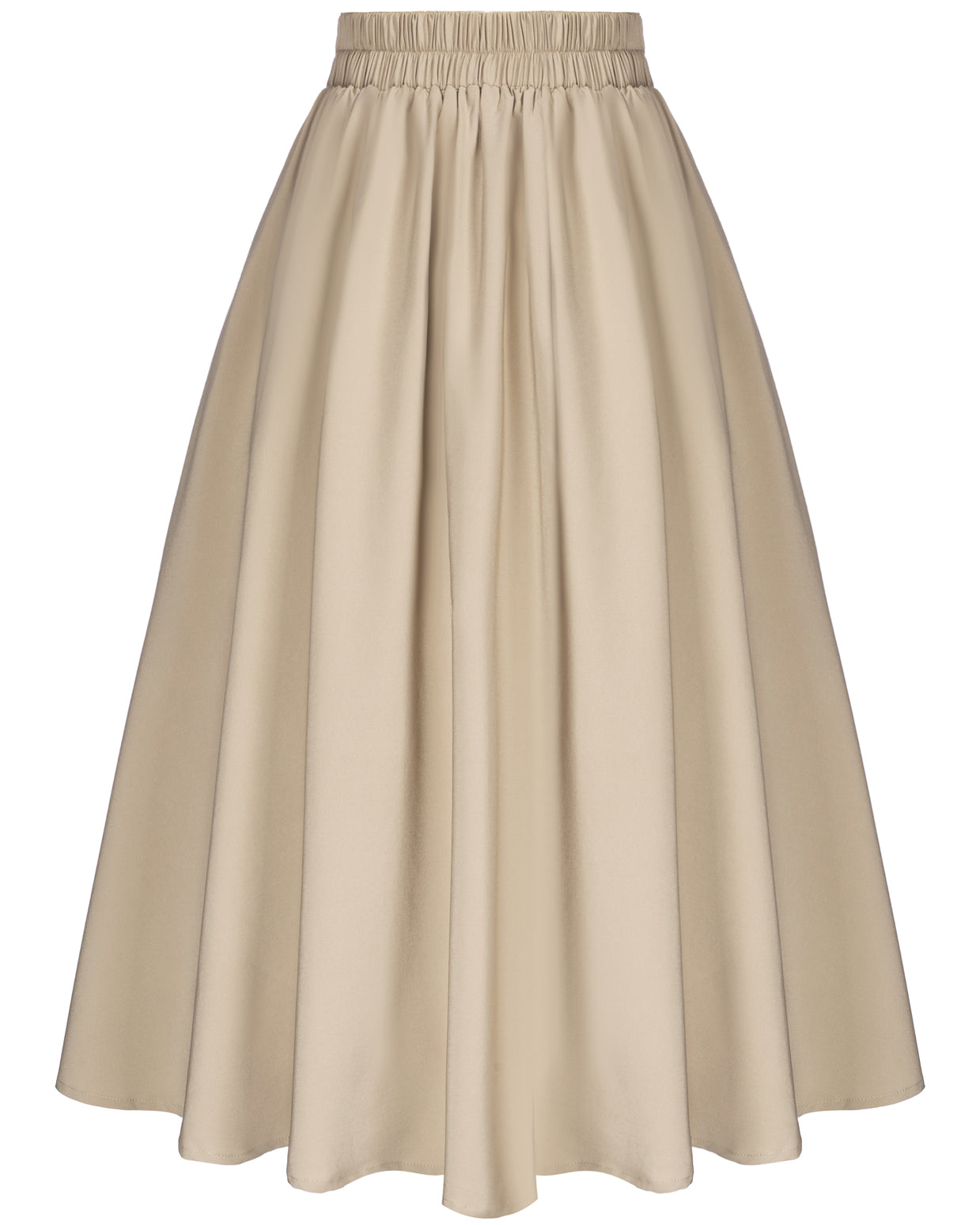 belle poque Vintage Skirts with Side Slit High Waisted Midi A-Line Flowy Skirts with Pockets