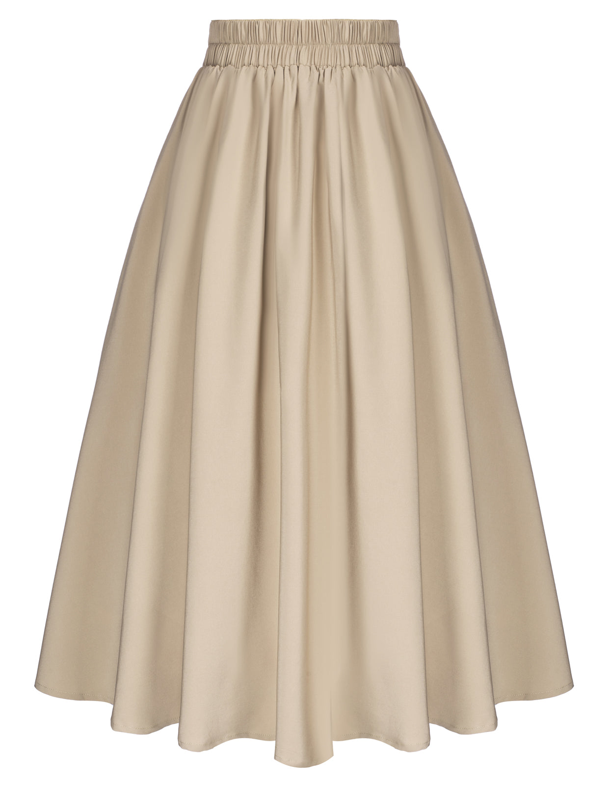 belle poque Vintage Skirts with Side Slit High Waisted Midi A-Line Flowy Skirts with Pockets