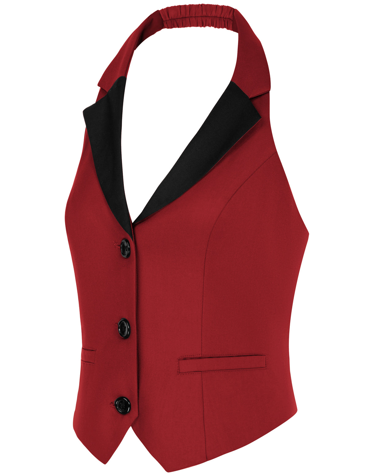 belle poque Waistcoat Vest Vintage Halter Lapel Button Down Suit Vest with Pockets