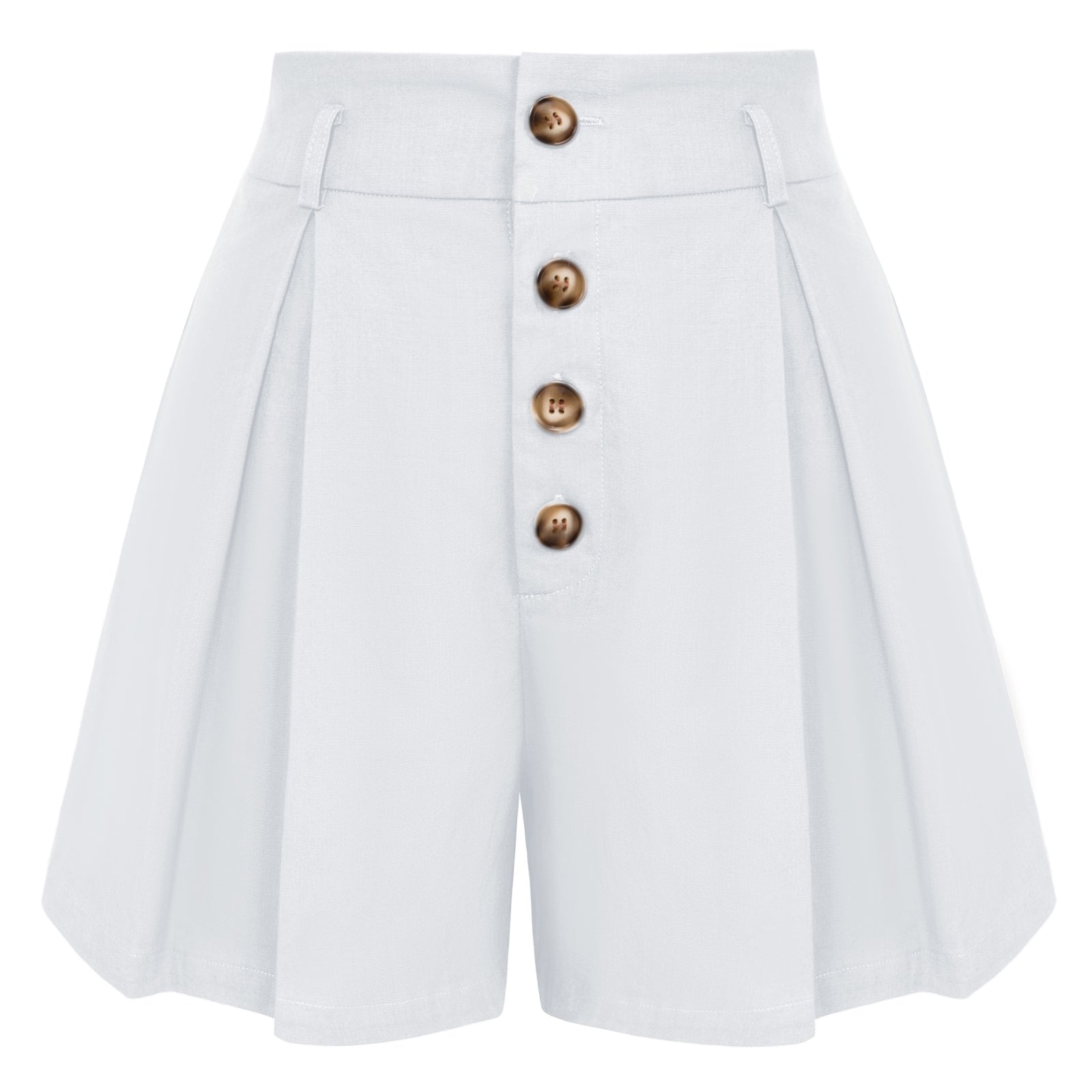 belle poque Womens Shorts Casual High Waisted Summer Pleated Wide Leg Shorts with Pockets and Belt