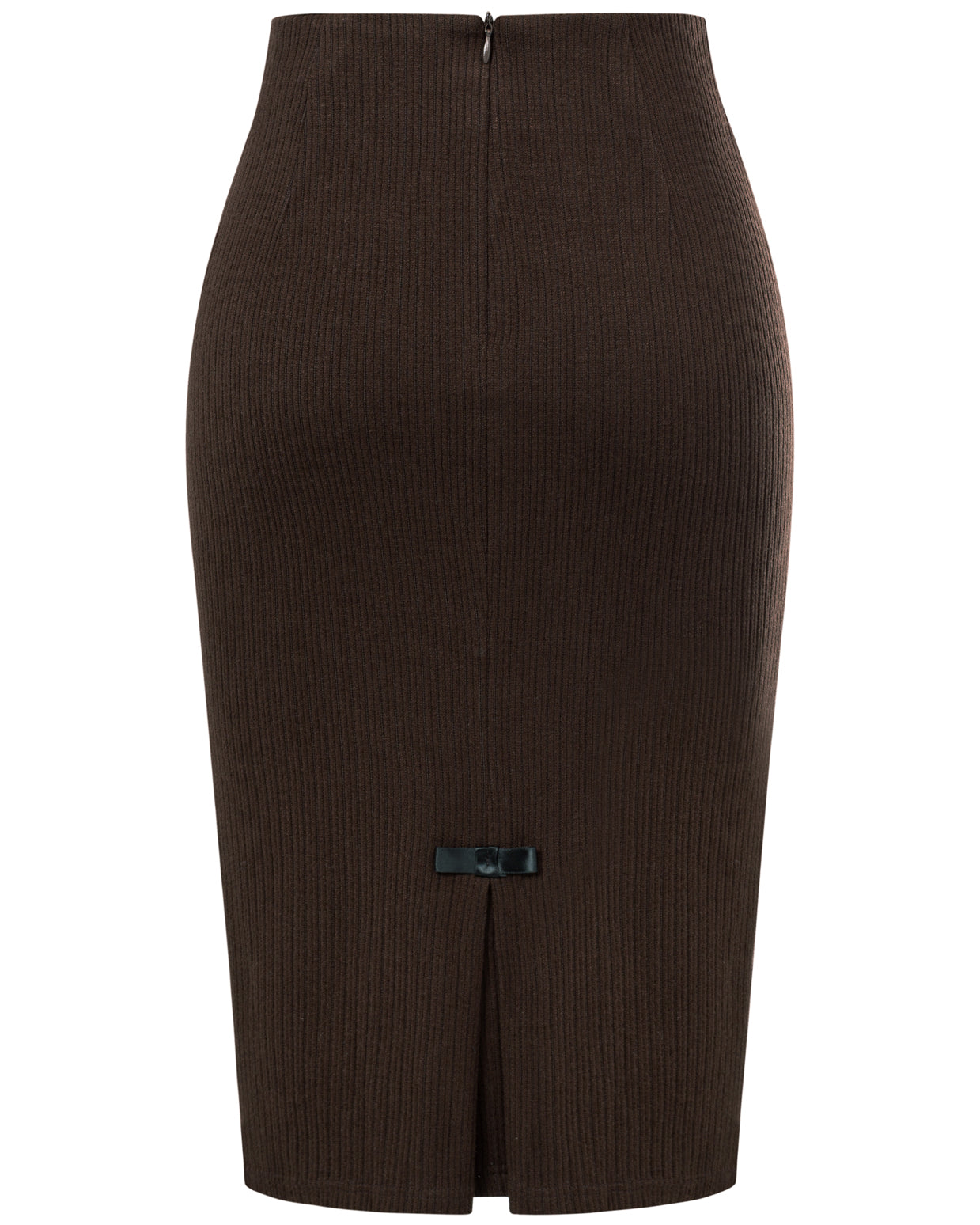belle poque Vintage Corduroy Skirt High Waist Below Knee Bodycon Skirt