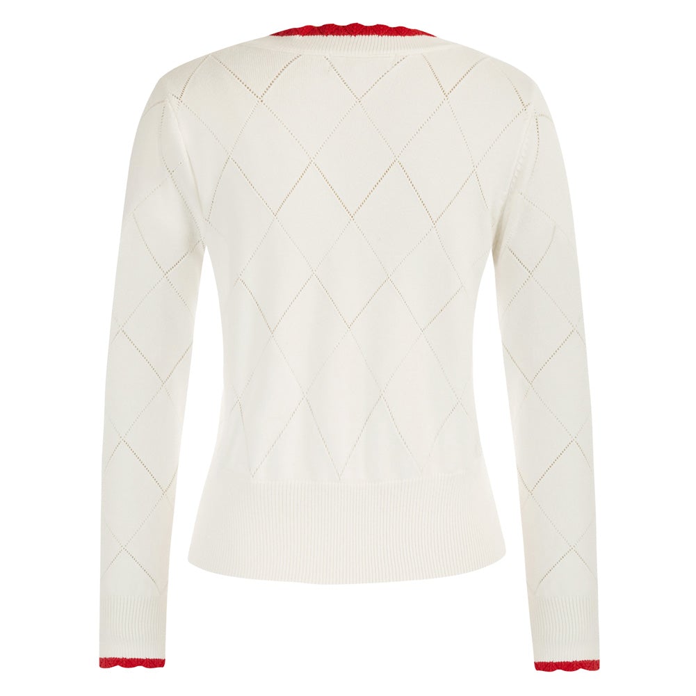 belle poque Long Sleeve V-Neck Button Down Cropped Sweater Cardigan