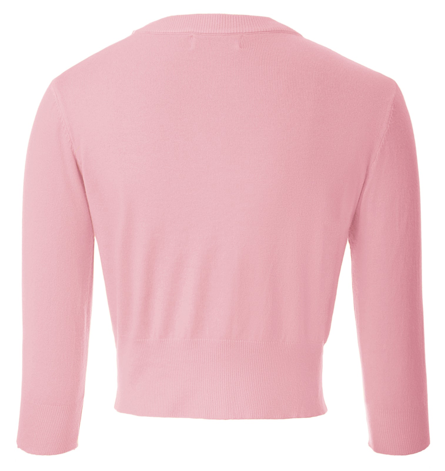 belle poque Cropped Cardigan 3/4 Sleeve V-Neck Button-up Sweater Knitwear