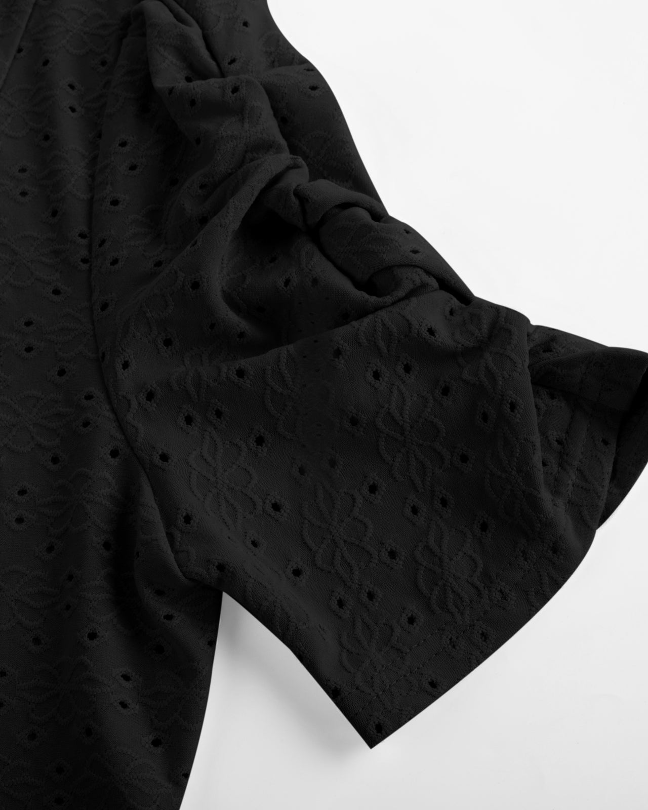 belle poque Women Vintage Hollowed-out Shrug Ruched Short Sleeve Open Front Tops