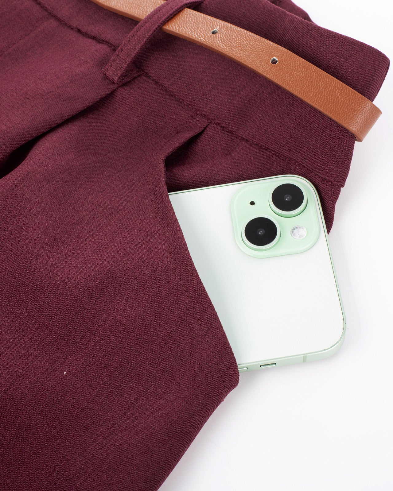 belle poque BP Women Vintage Shorts with Belt Elastic Waist Fold-up Leg Opening Short Pants