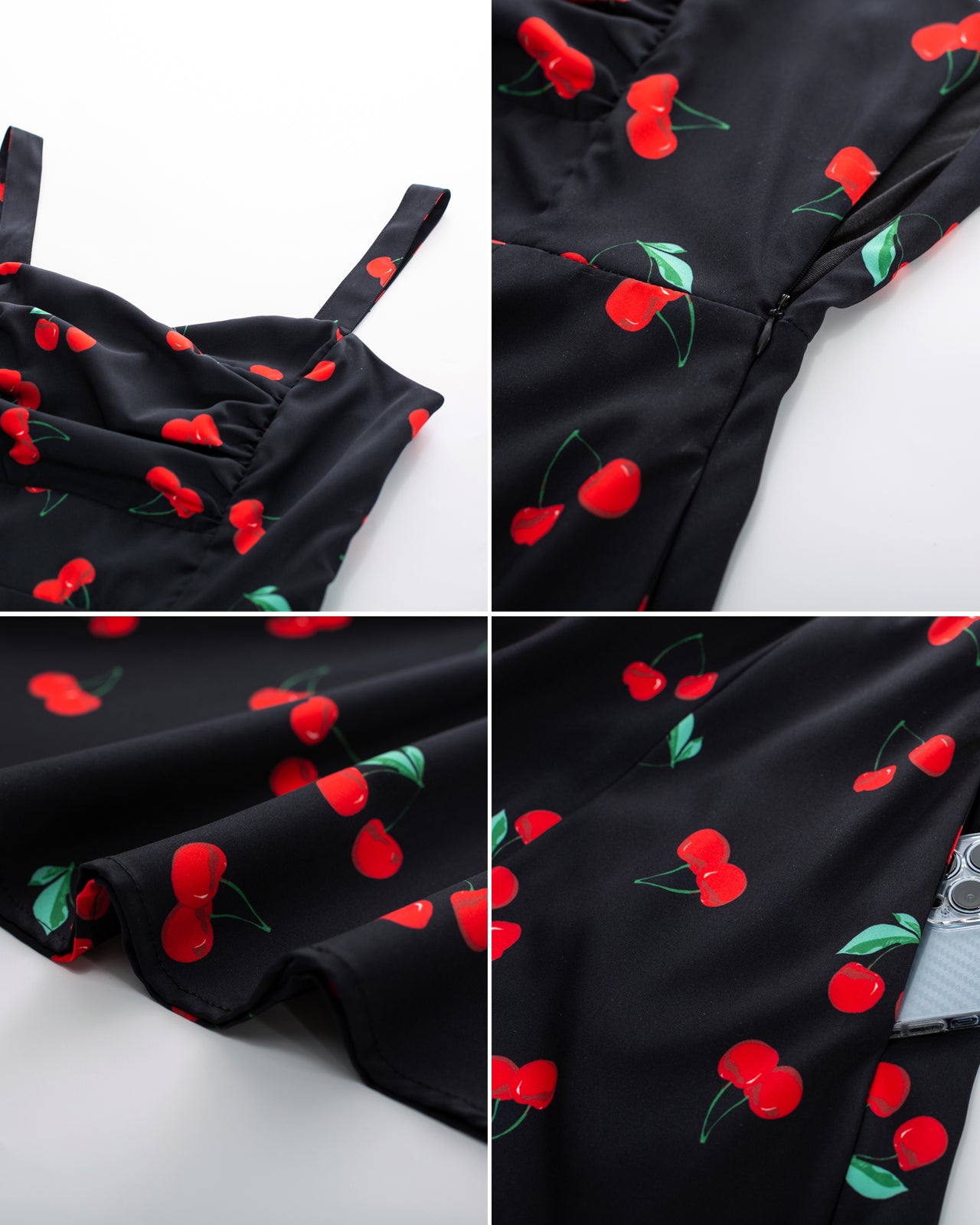 belle poque Vintage 1950s Cocktail Dress Ruched Slit A Line Swing Dress with Pockets